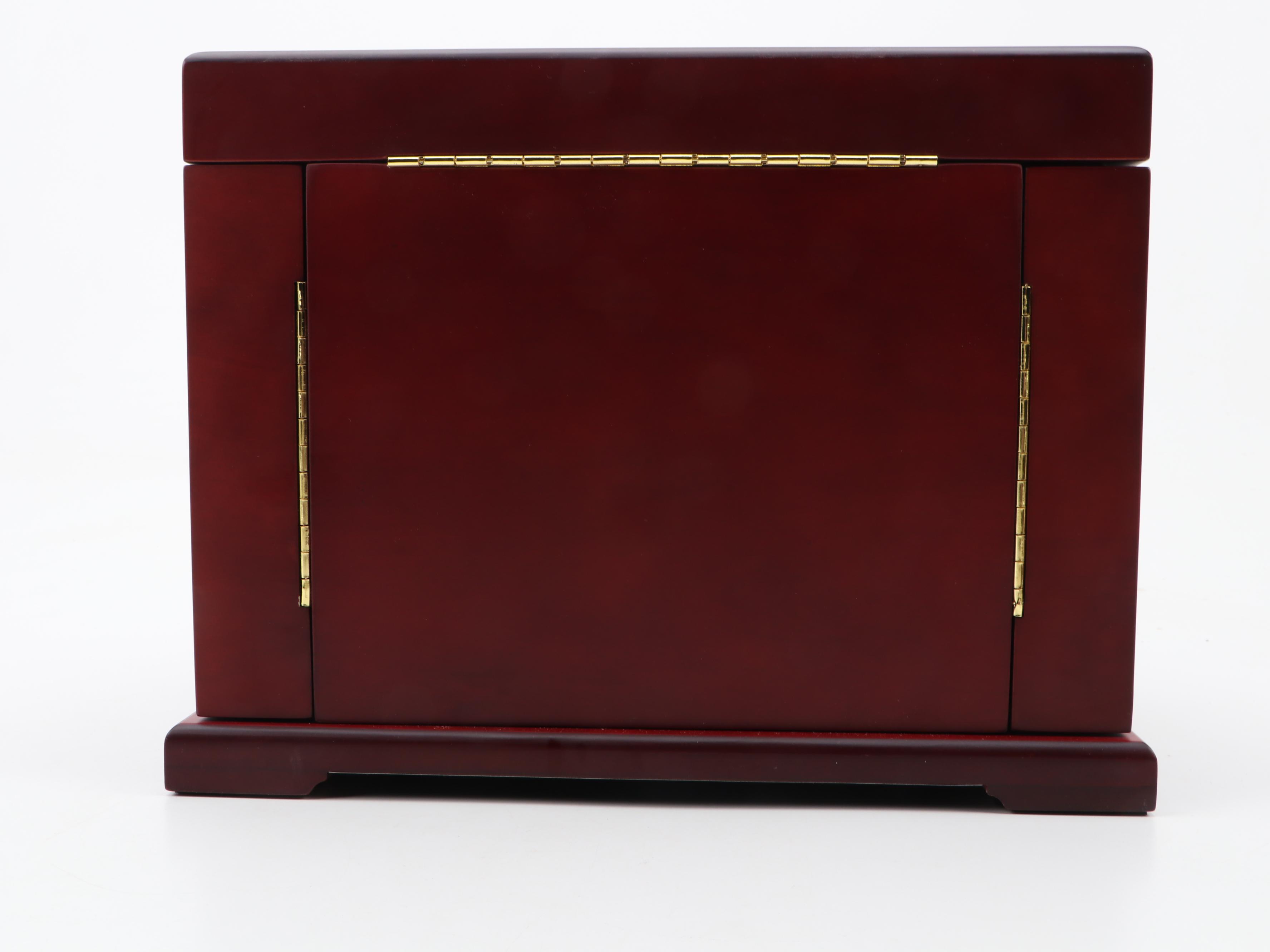 Jere Mahogany Finish Three-Drawer Jewelry Box