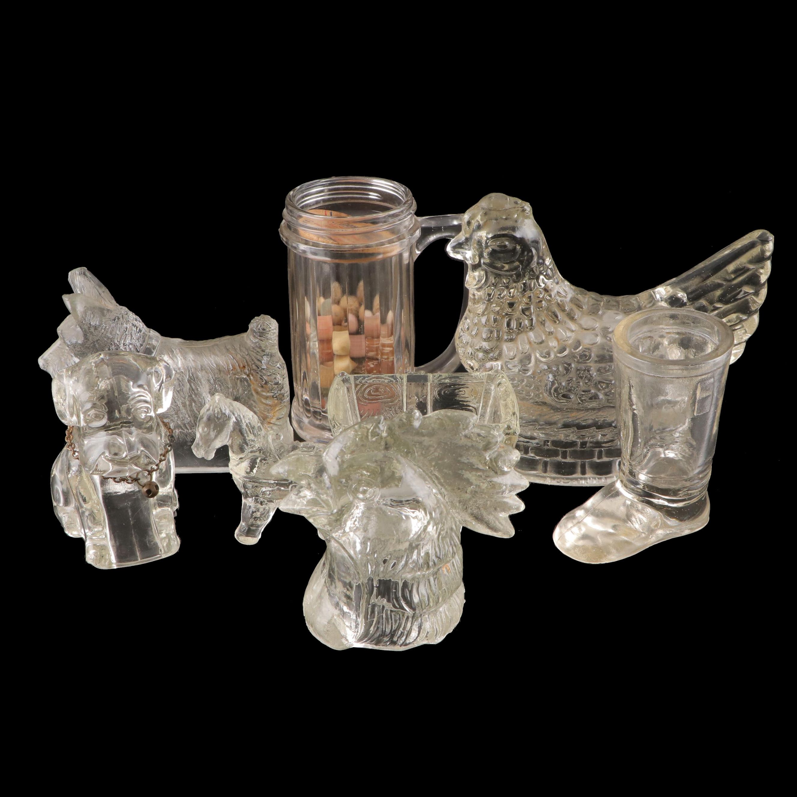 T. H. Stough, J. H. Millstein and Other Glass Candy Containers