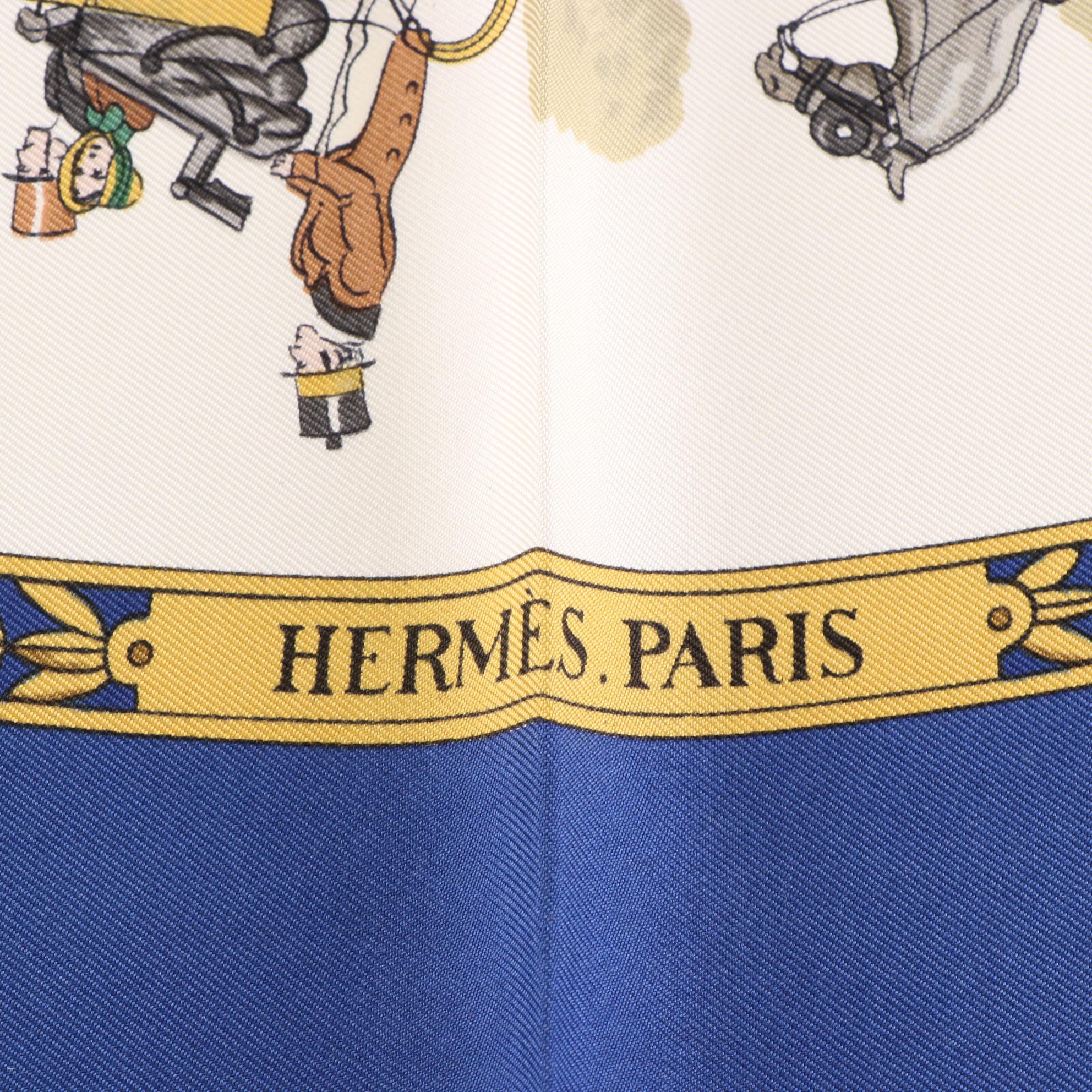 Hermès "La Promenade de Longchamps" Scarf 90 in Silk Twill