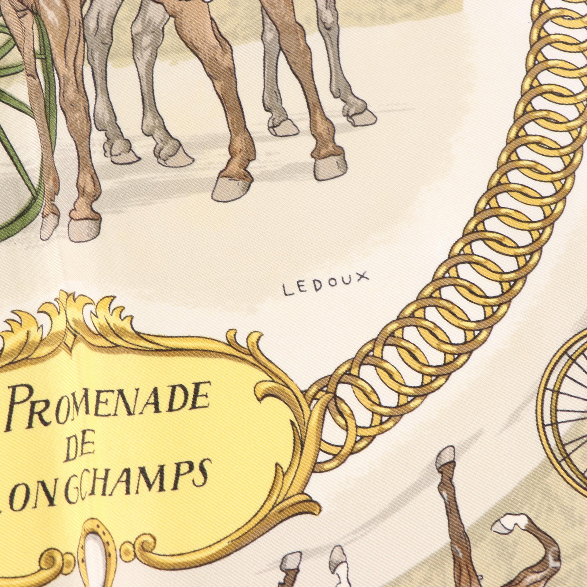 Hermès "La Promenade de Longchamps" Scarf 90 in Silk Twill