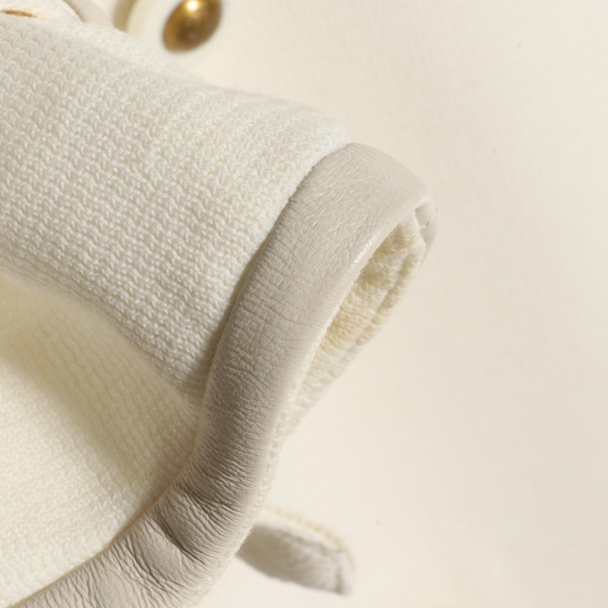 Tory Burch Double-Breasted Short Trench Coat in Double Knit with Leather Trim