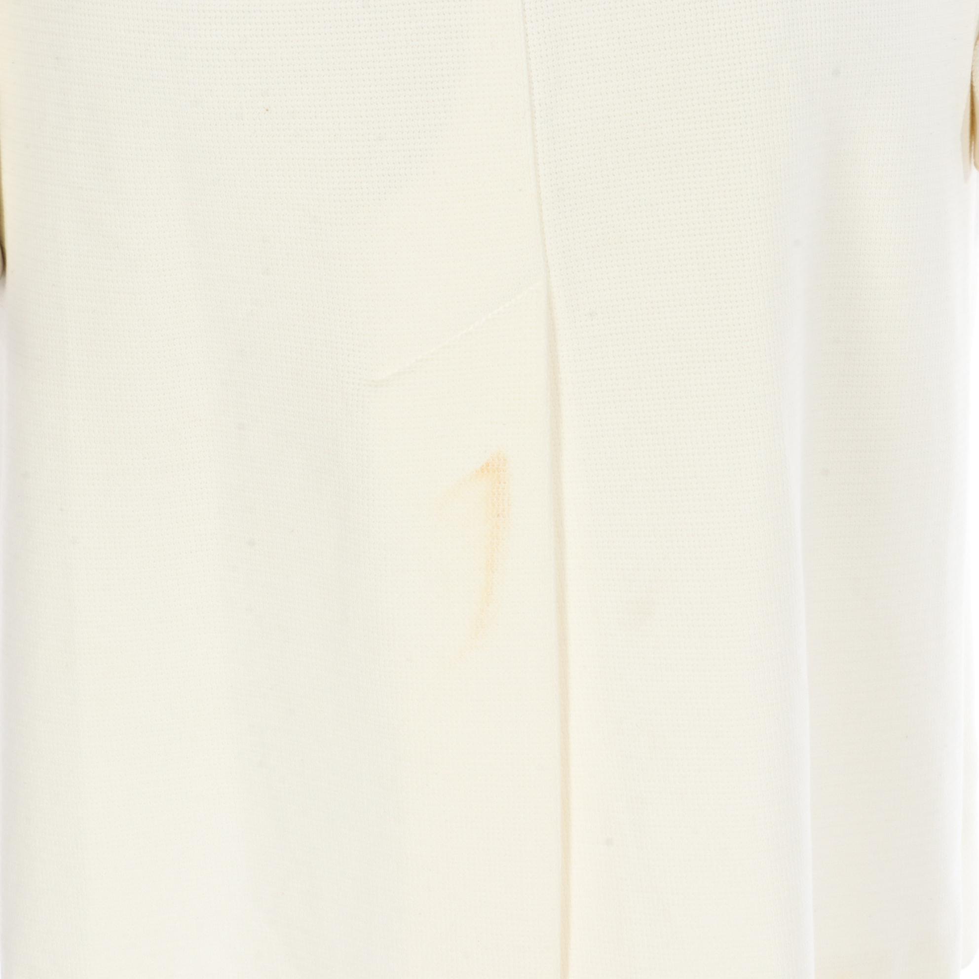 Tory Burch Double-Breasted Short Trench Coat in Double Knit with Leather Trim