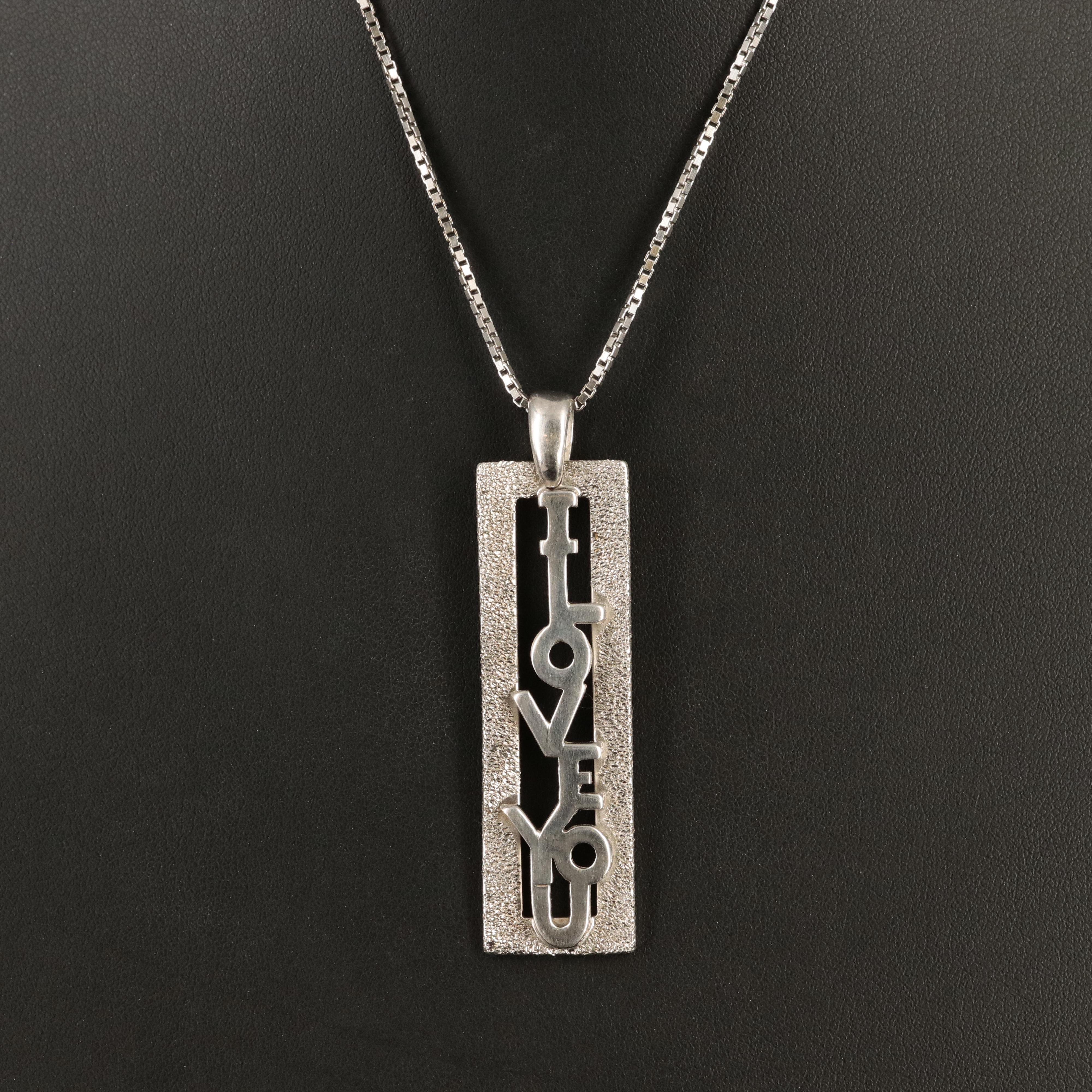 Sterling "I Love You" Pendant Necklace