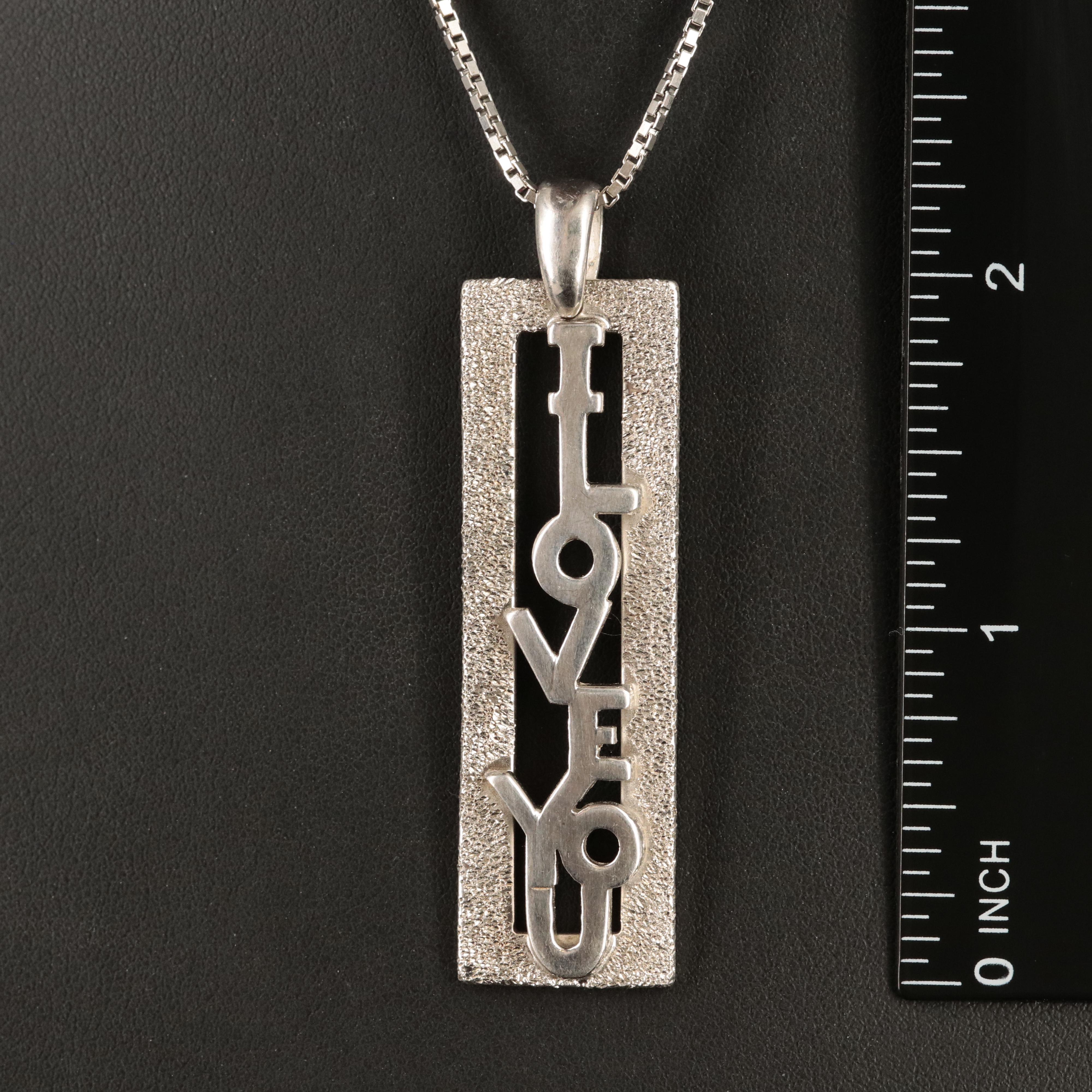 Sterling "I Love You" Pendant Necklace