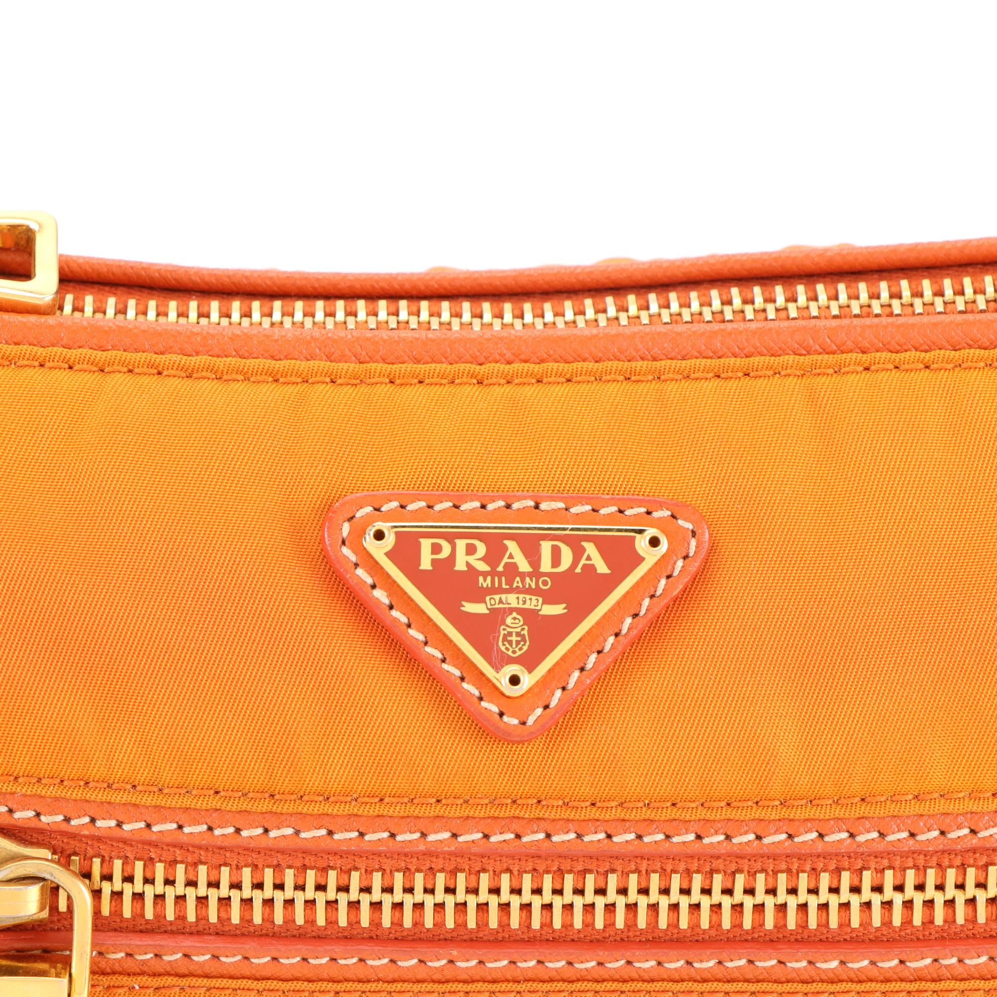 Prada Tessuto Nylon and Leather Baguette