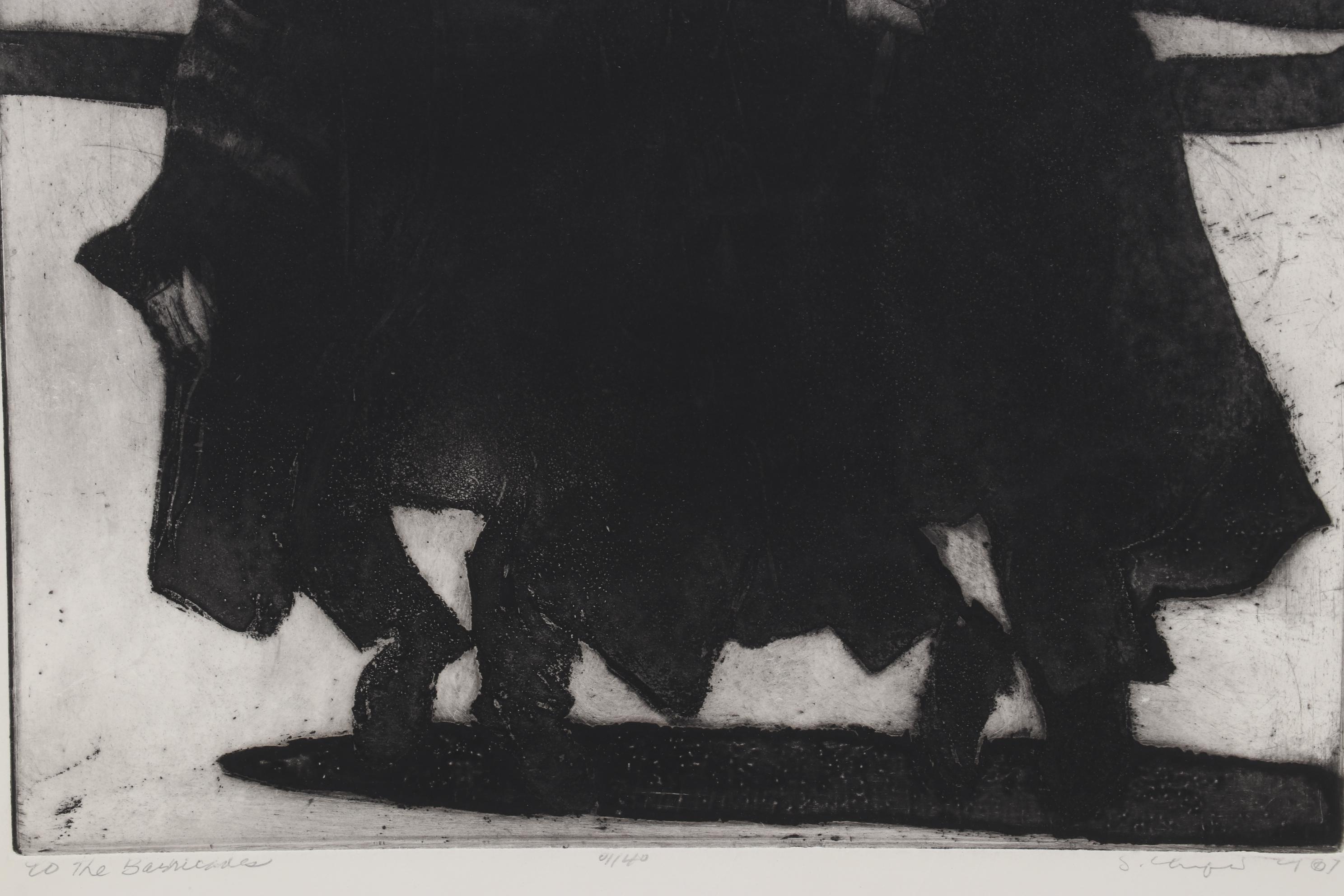 Sidney Chafetz Etching With Aquatint "To the Barricades," Circa 1968