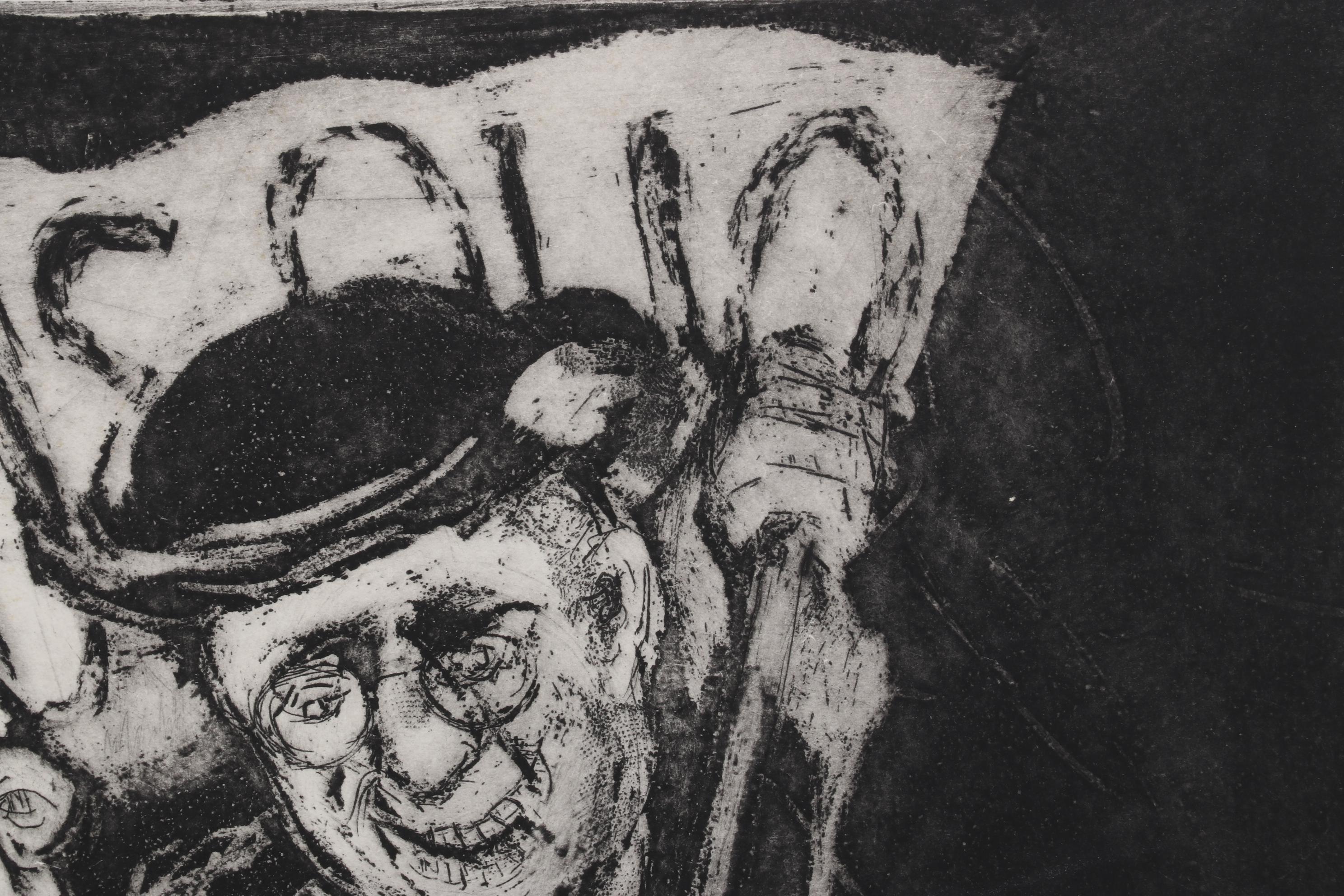 Sidney Chafetz Etching With Aquatint "To the Barricades," Circa 1968