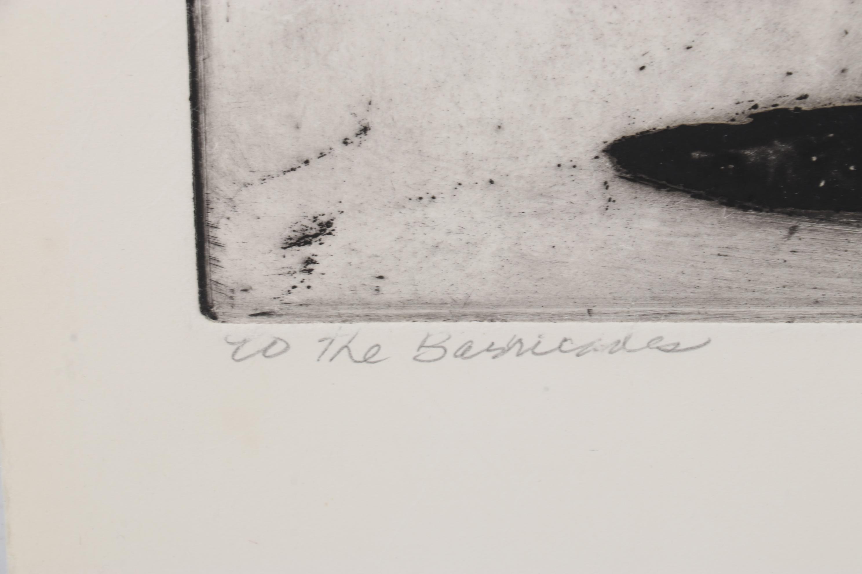 Sidney Chafetz Etching With Aquatint "To the Barricades," Circa 1968