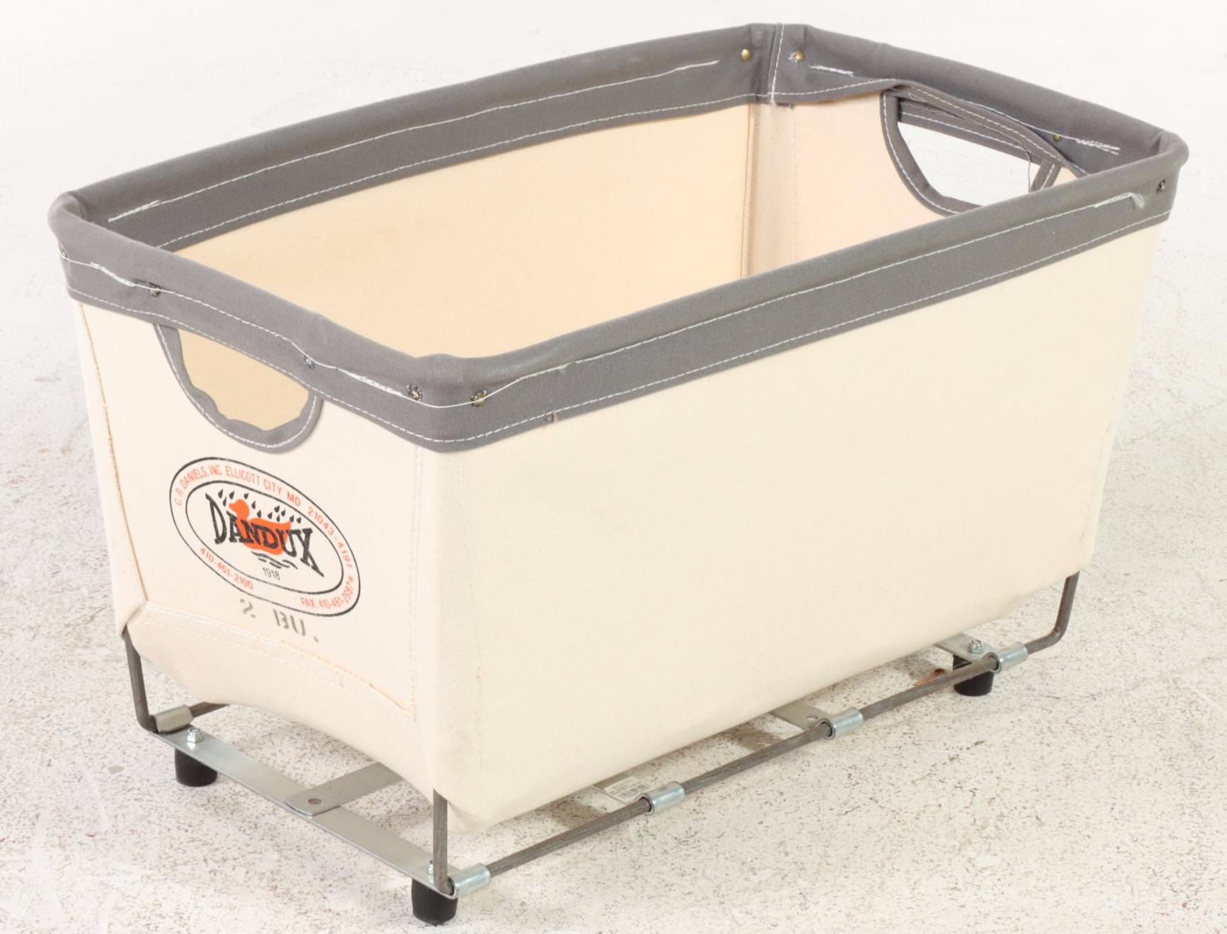 Five Restoration Hardware Dandux Canvas and Wheeled Laundry Carts