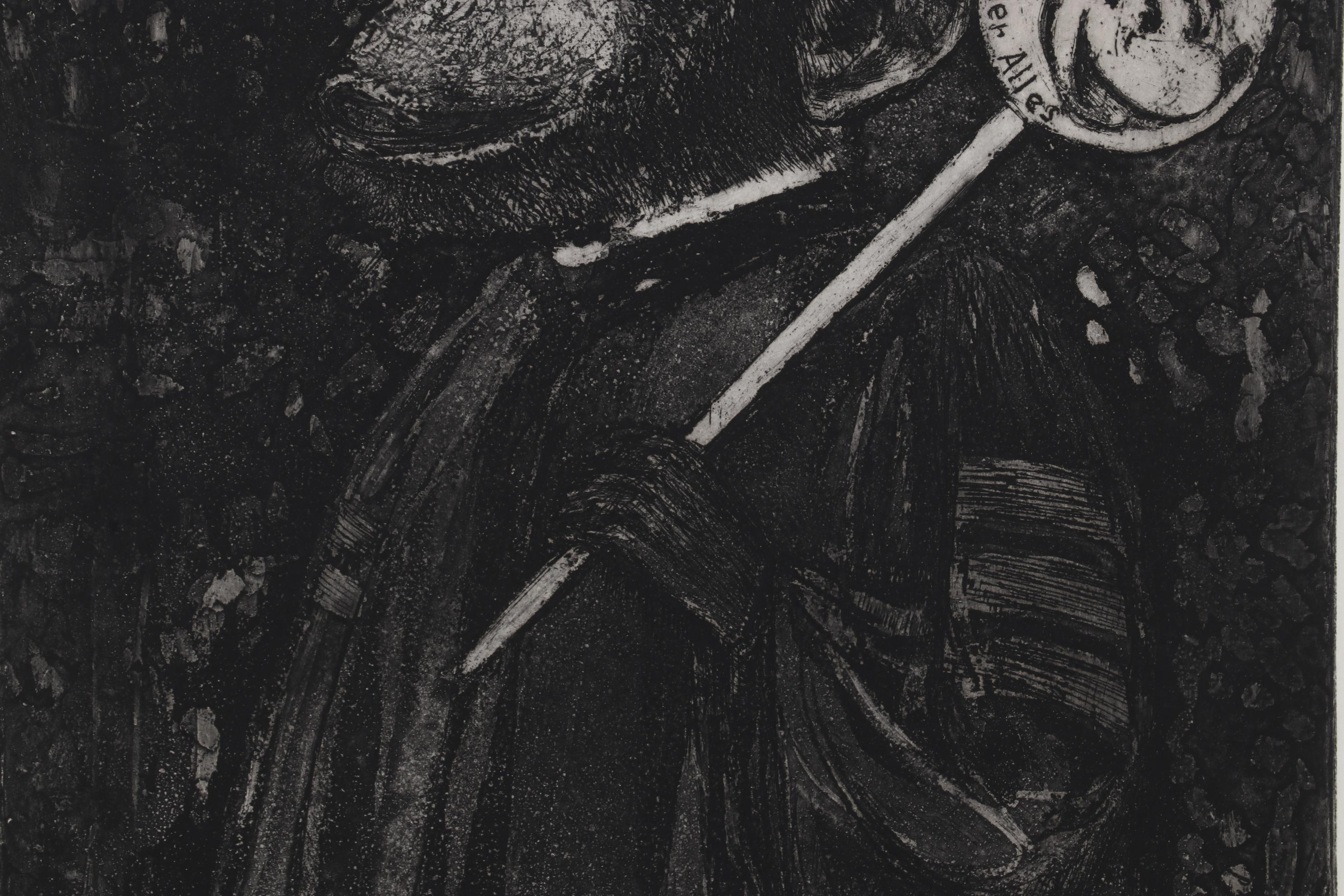 Sidney Chafetz Etching "Macebearer," 1970