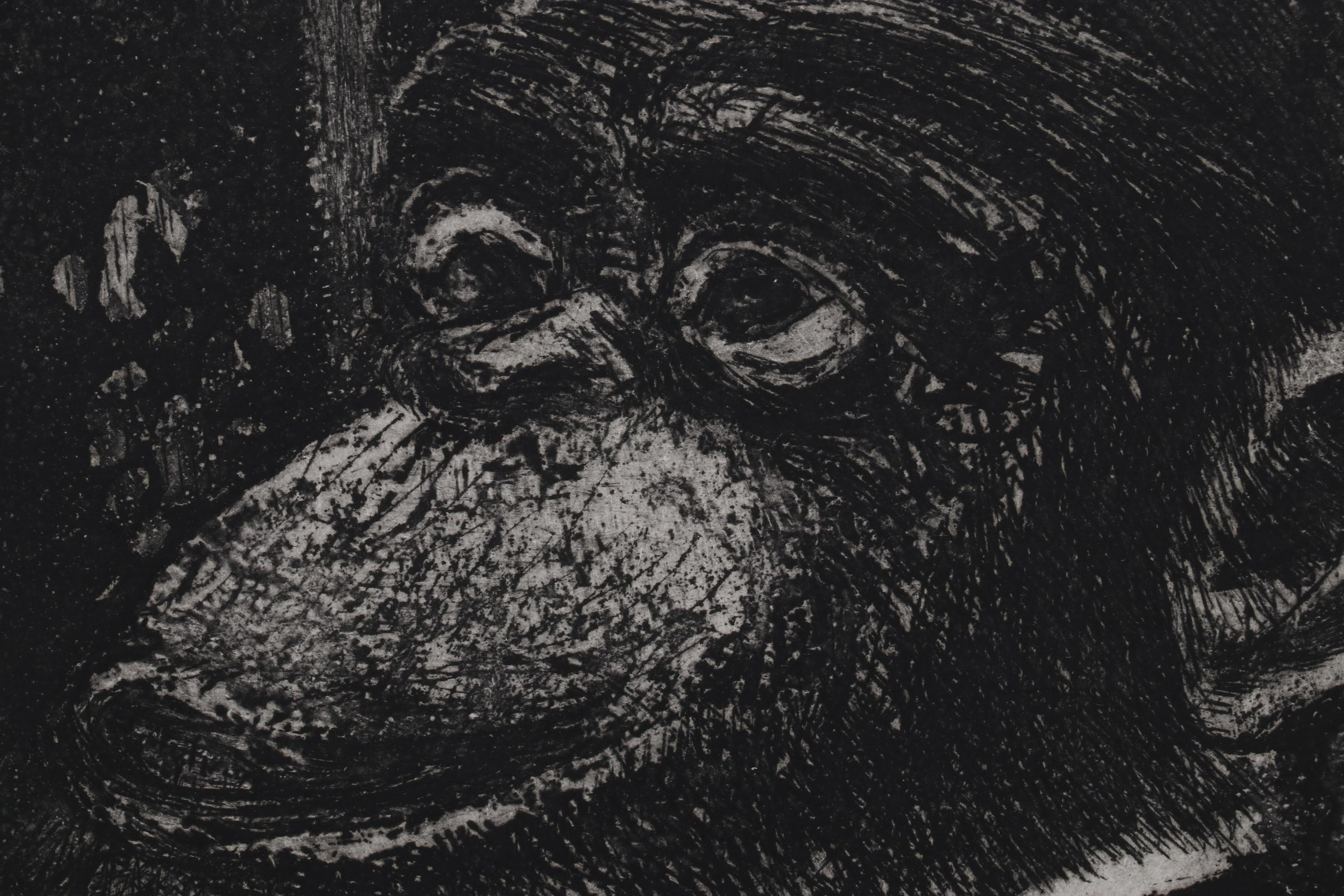 Sidney Chafetz Etching "Macebearer," 1970