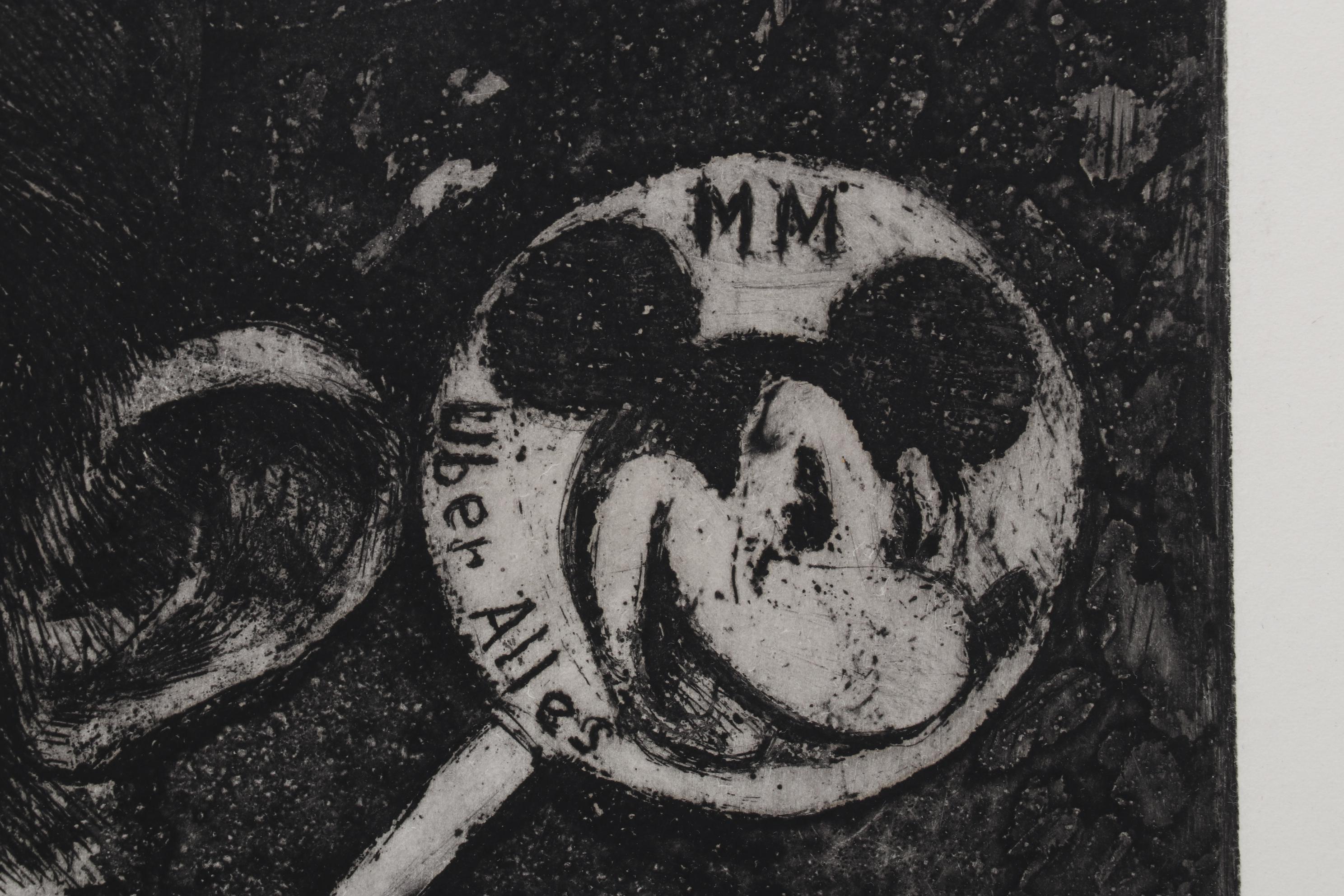 Sidney Chafetz Etching "Macebearer," 1970