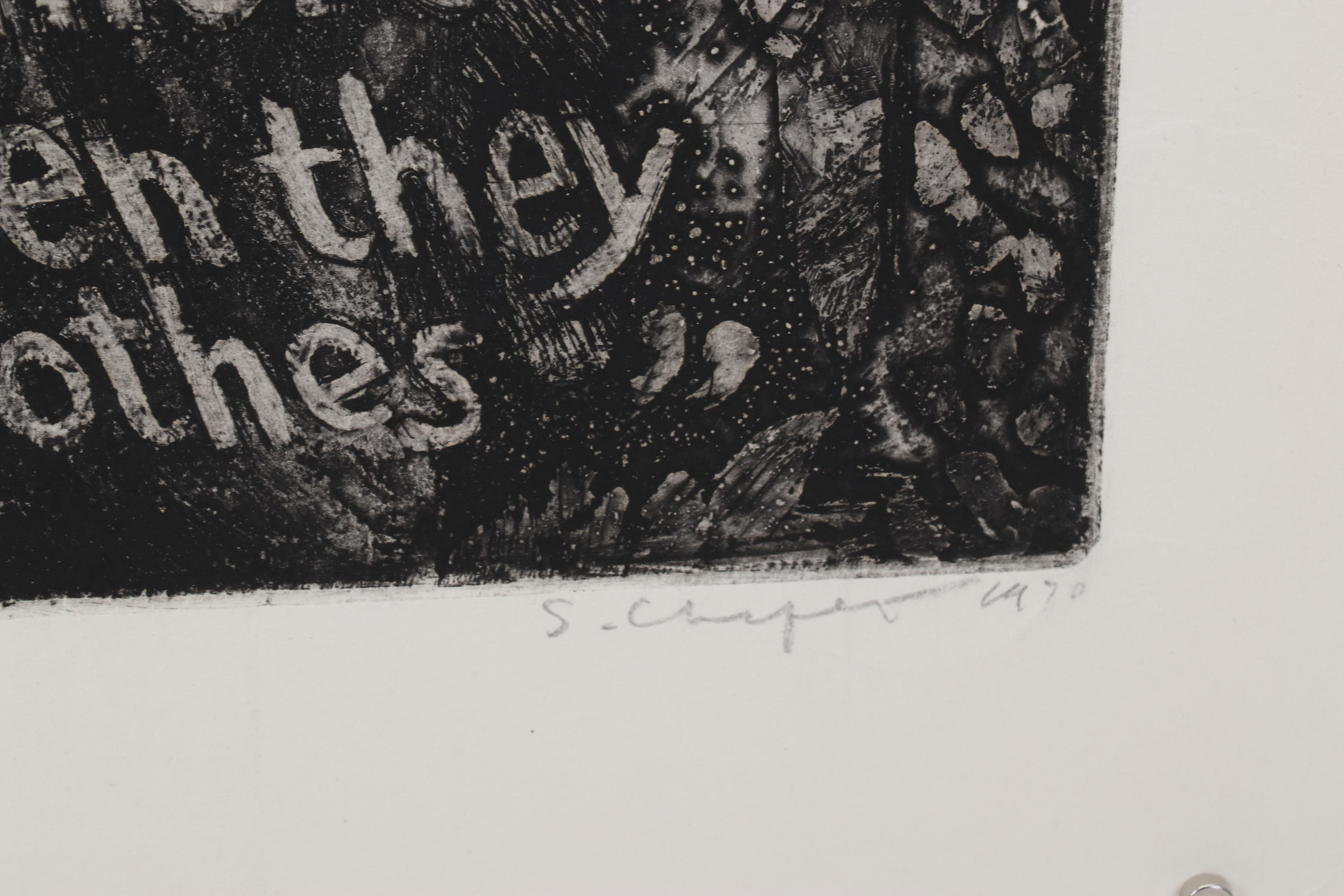 Sidney Chafetz Etching "Macebearer," 1970