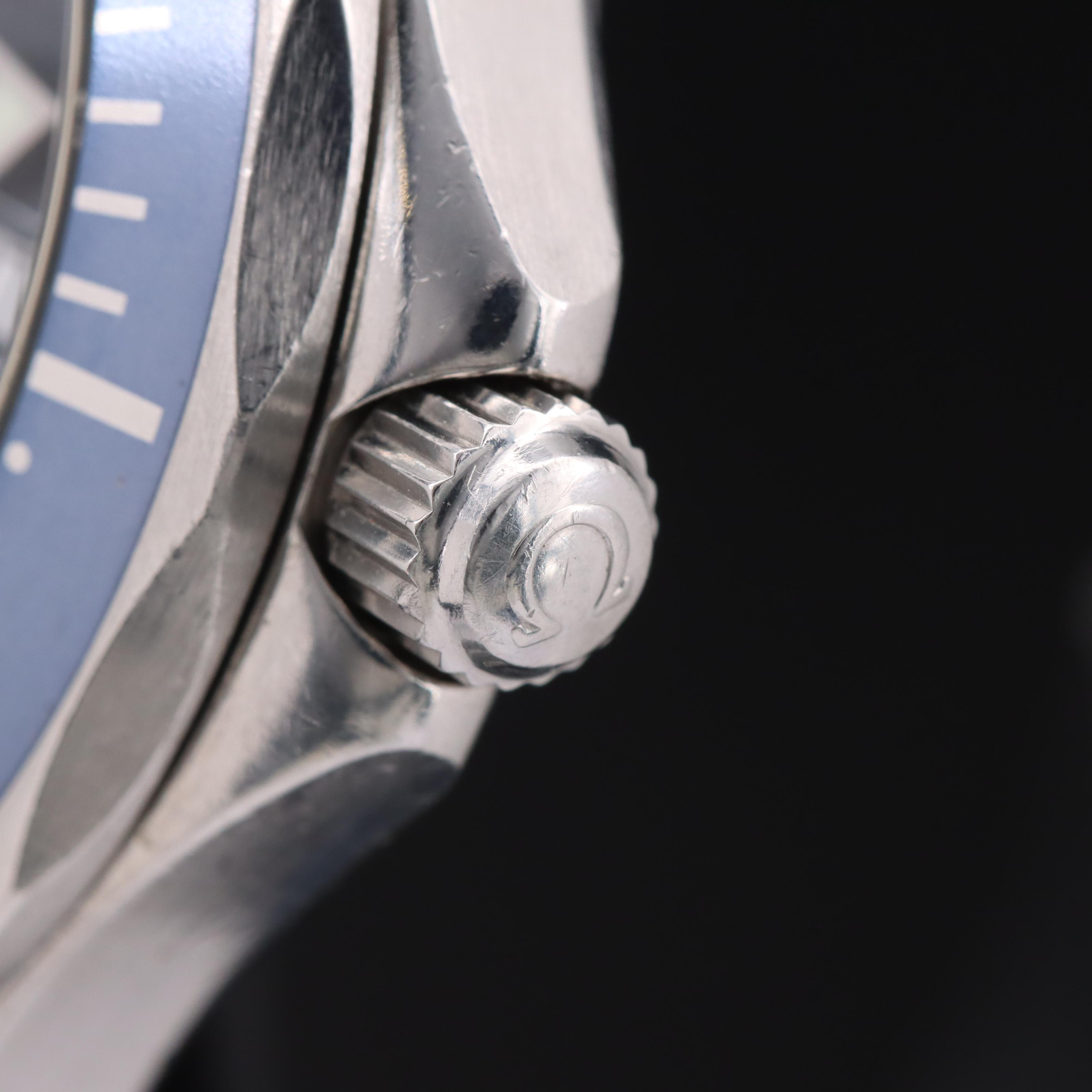 1998 Omega Seamaster Professional 300 Meters Blue Wave Dial Watch