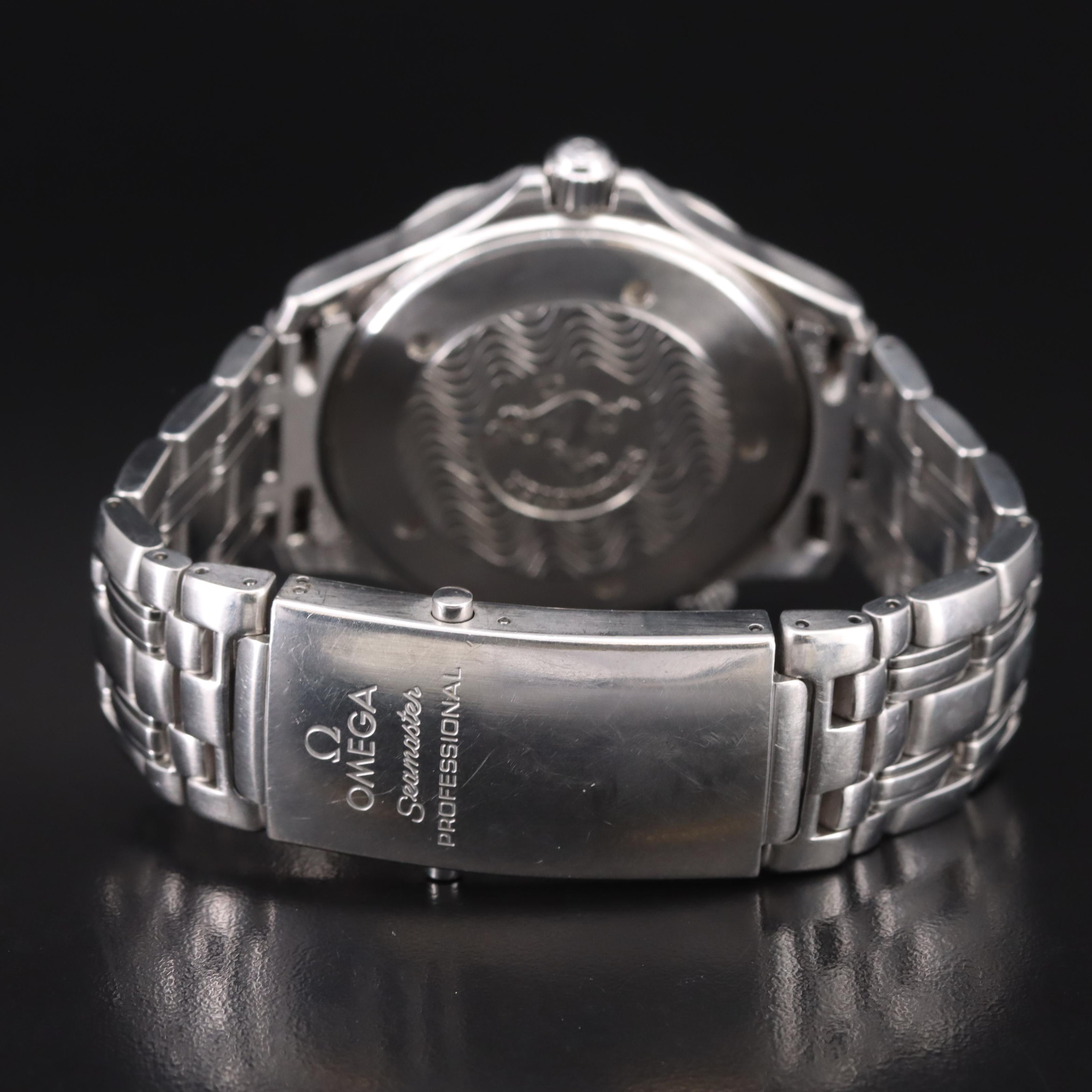 1998 Omega Seamaster Professional 300 Meters Blue Wave Dial Watch