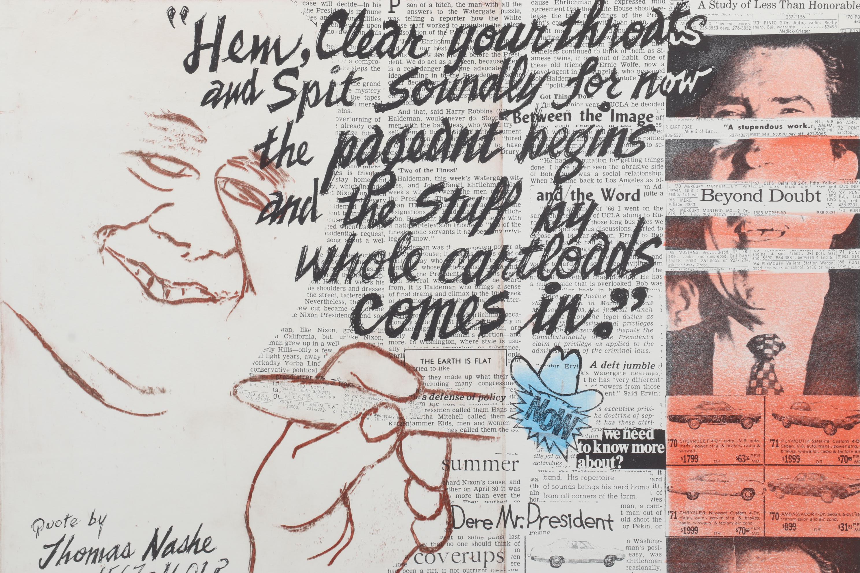 Sidney Chafetz Etching and Lithograph "Apt Quote," 1973