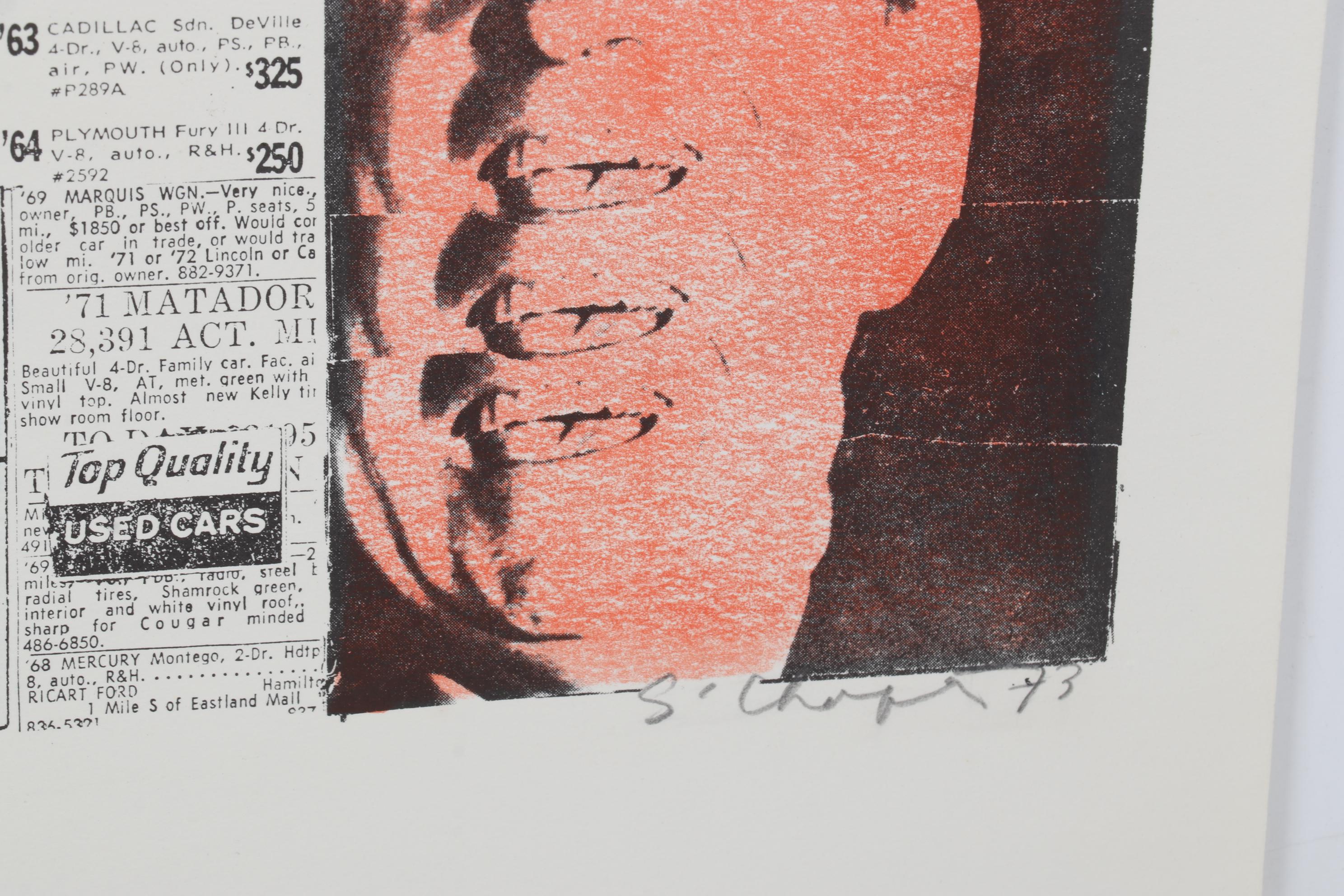 Sidney Chafetz Etching and Lithograph "Apt Quote," 1973