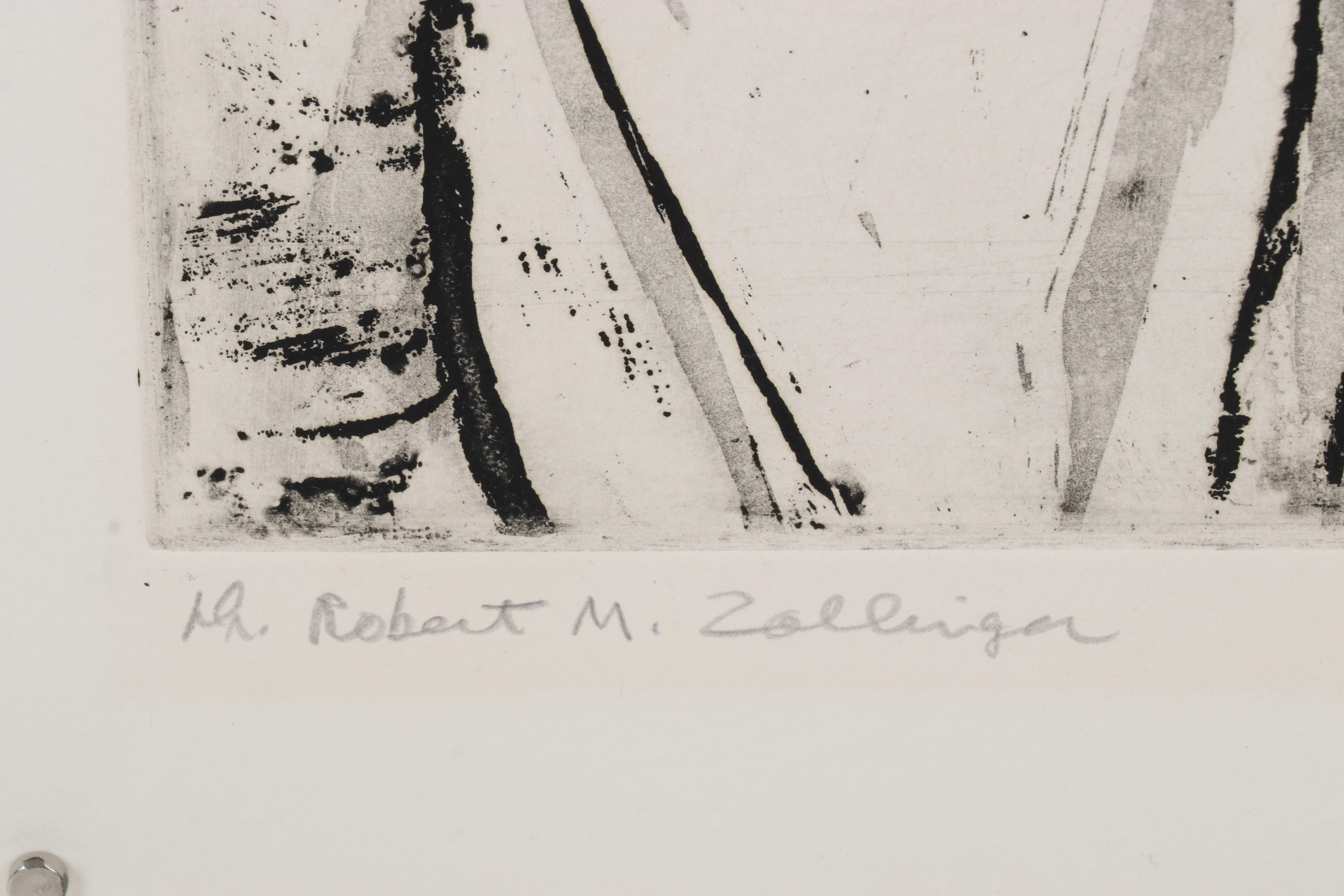 Sidney Chafetz Etching With Aquatint "Dr. Robert M. Zollinger," 1974