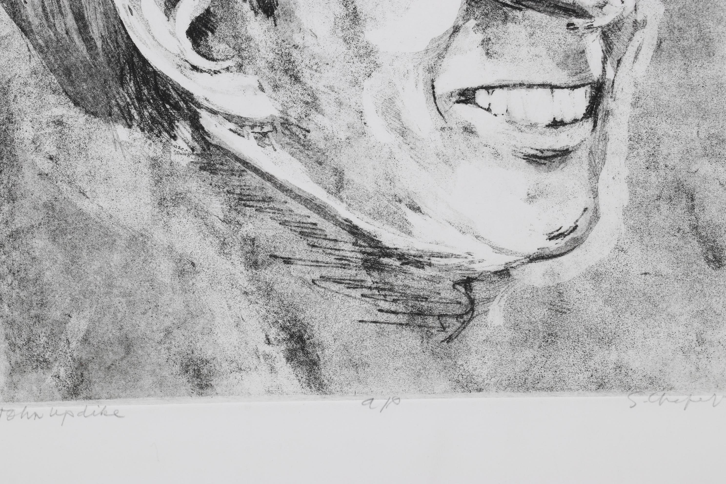 Sidney Chafetz Etching With Aquatint "John Updike," 1981