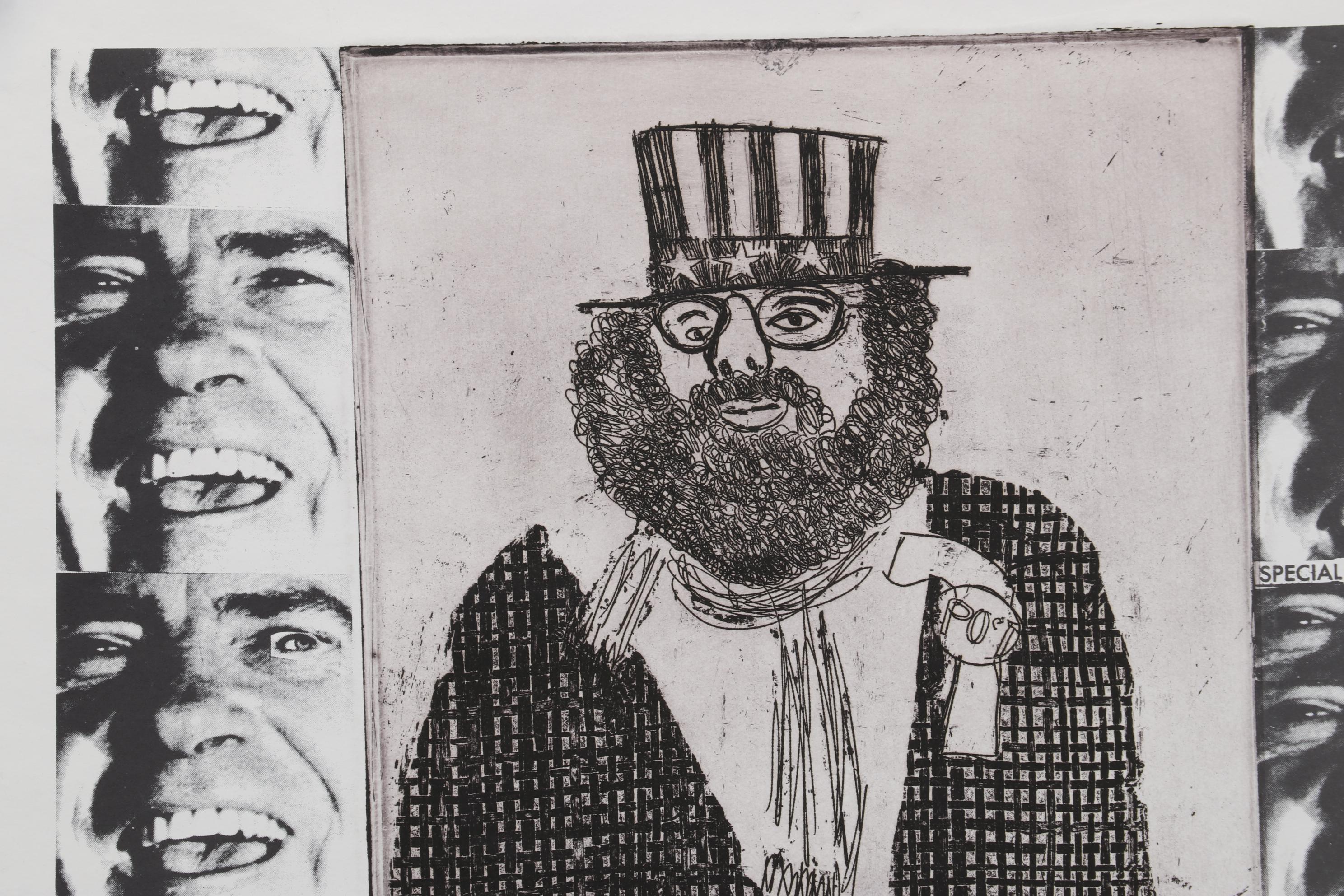 Sidney Chafetz Mixed Media Print "I Hear America Singing II," Circa 1972