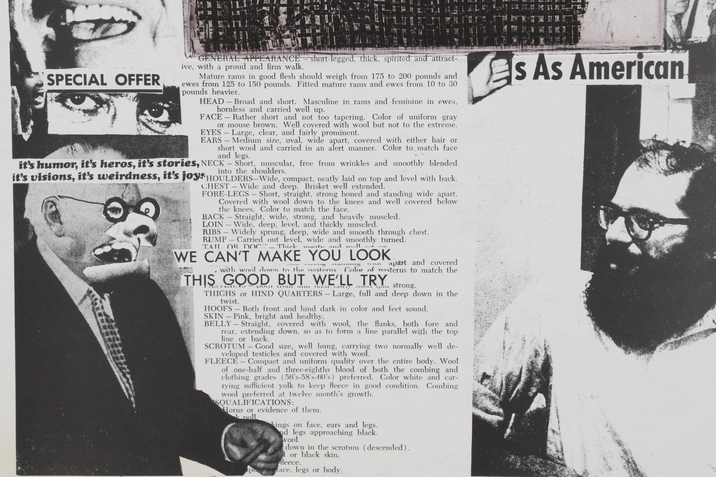 Sidney Chafetz Mixed Media Print "I Hear America Singing II," Circa 1972