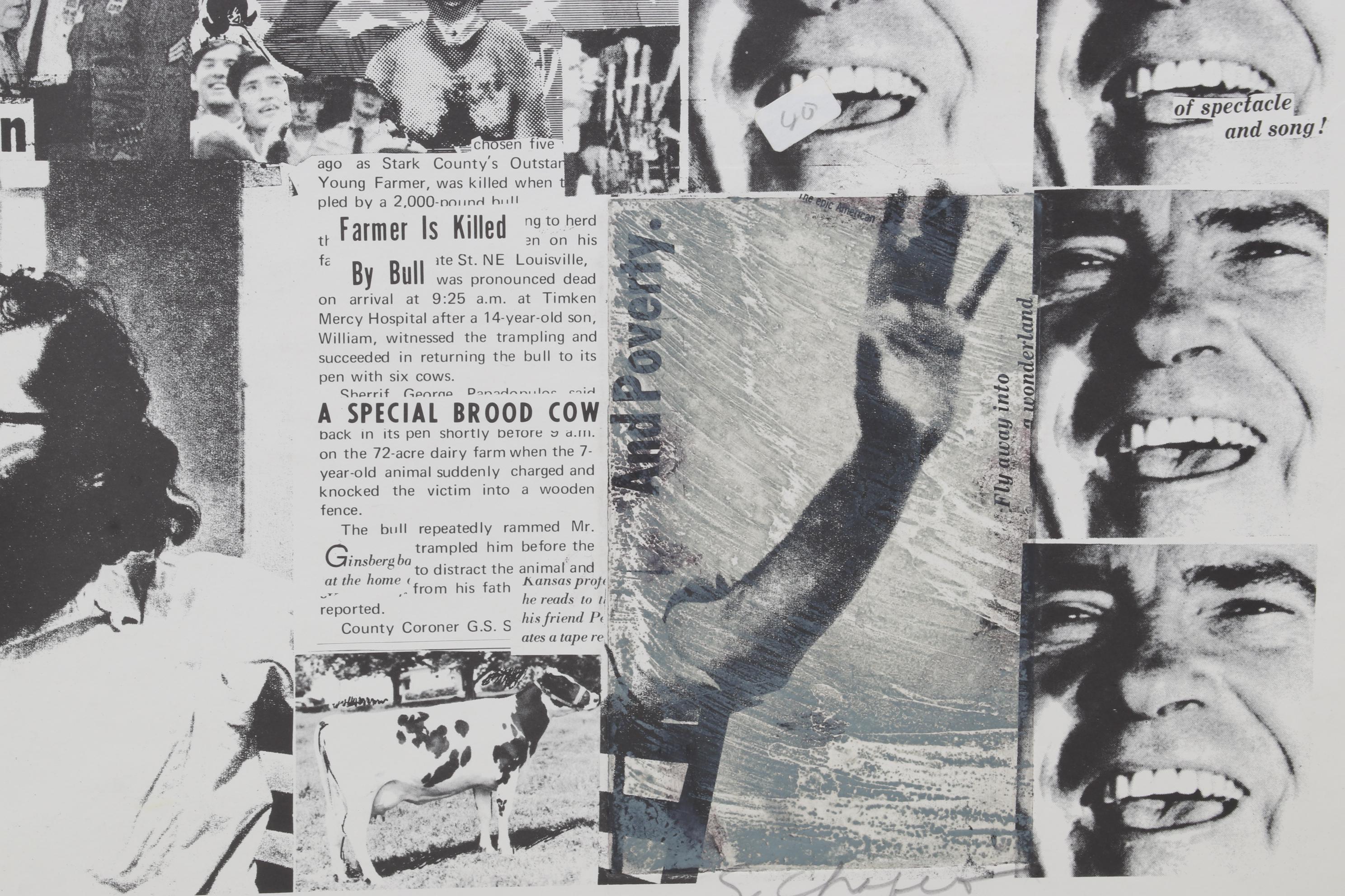 Sidney Chafetz Mixed Media Print "I Hear America Singing II," Circa 1972