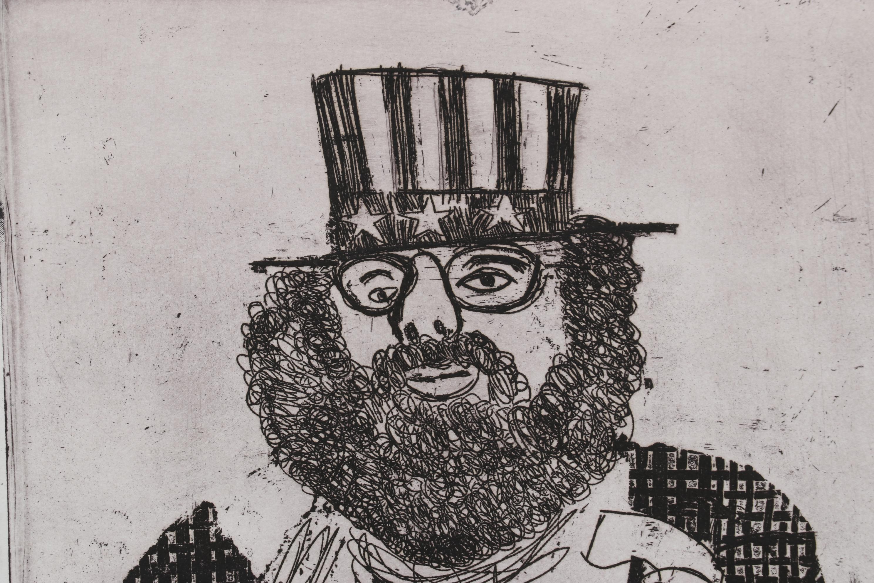 Sidney Chafetz Mixed Media Print "I Hear America Singing II," Circa 1972