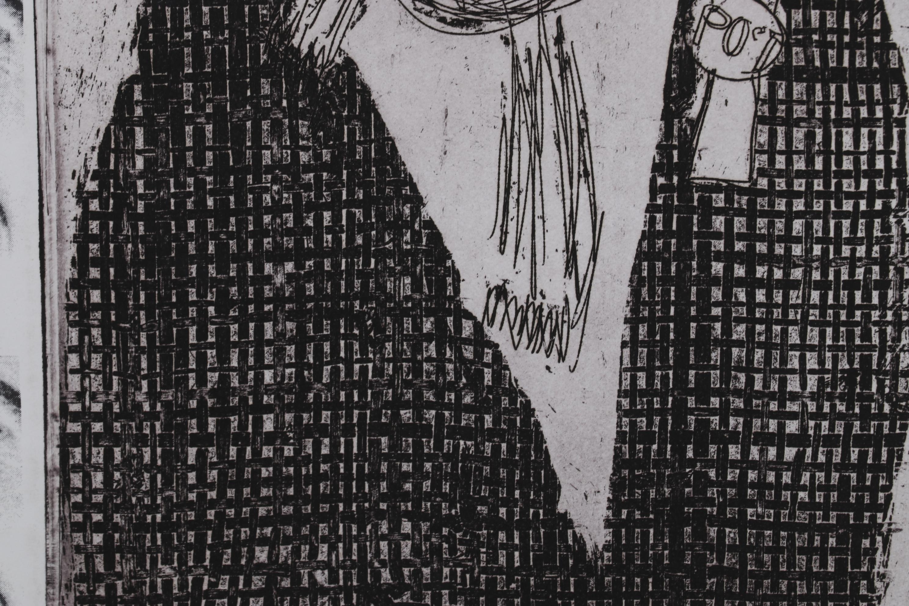 Sidney Chafetz Mixed Media Print "I Hear America Singing II," Circa 1972