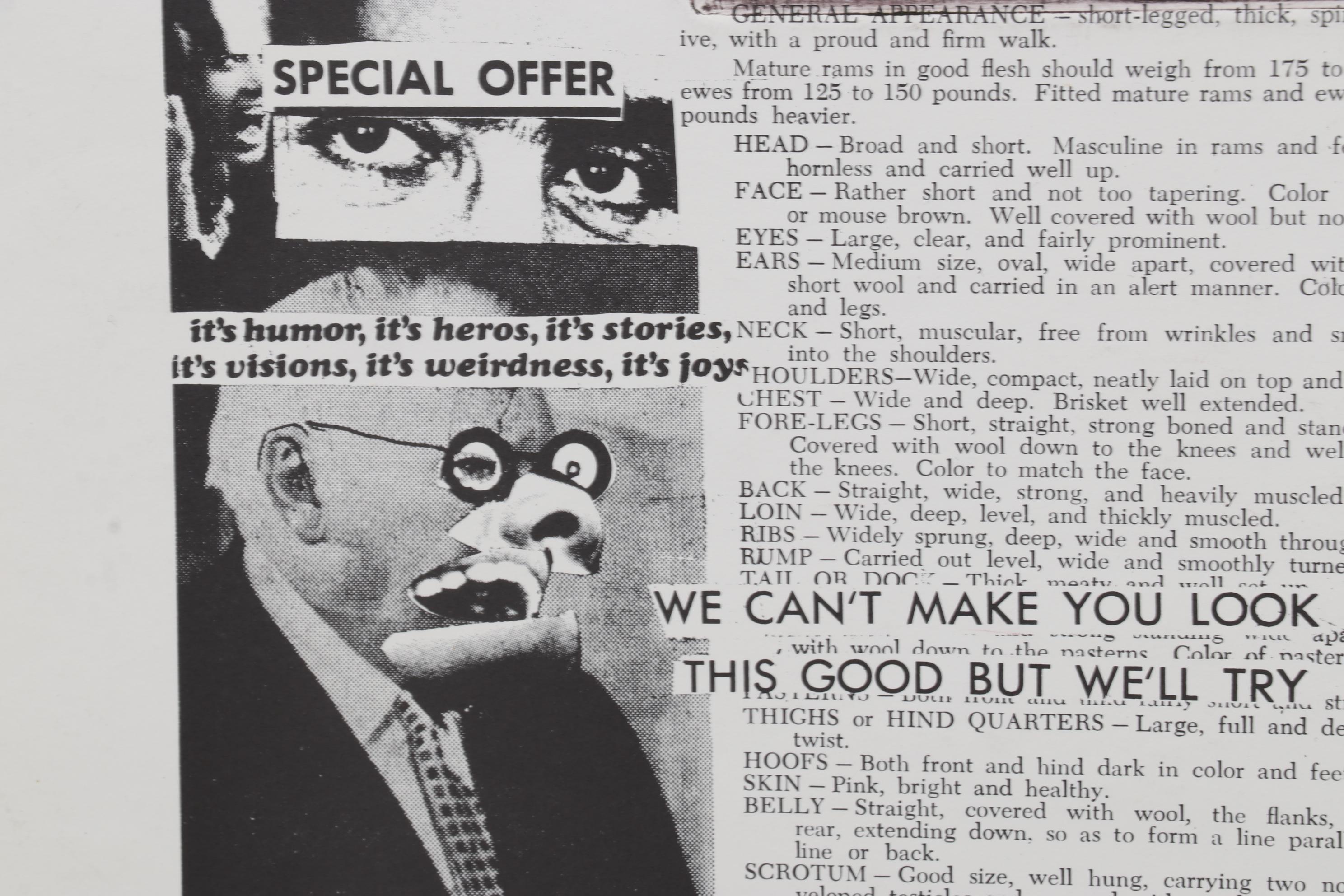 Sidney Chafetz Mixed Media Print "I Hear America Singing II," Circa 1972