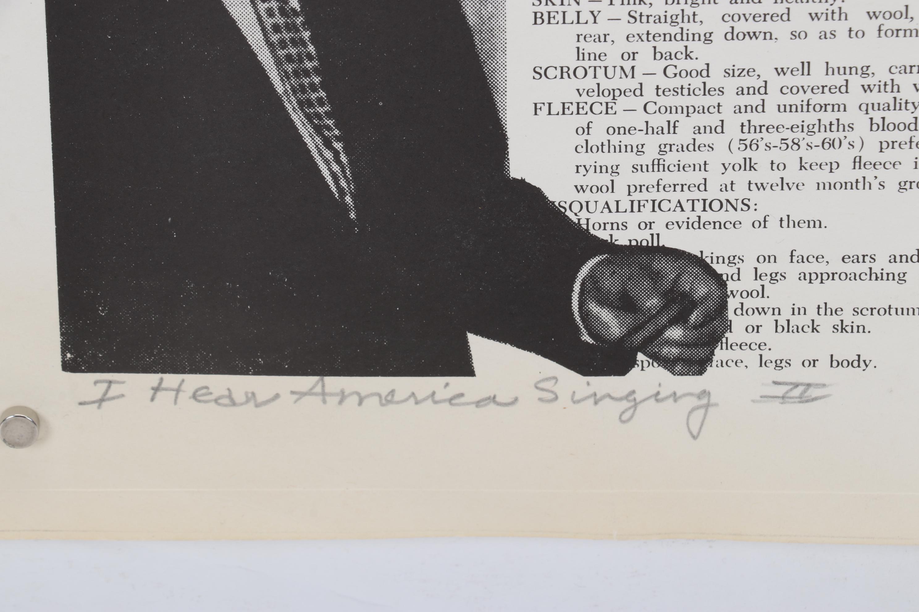 Sidney Chafetz Mixed Media Print "I Hear America Singing II," Circa 1972