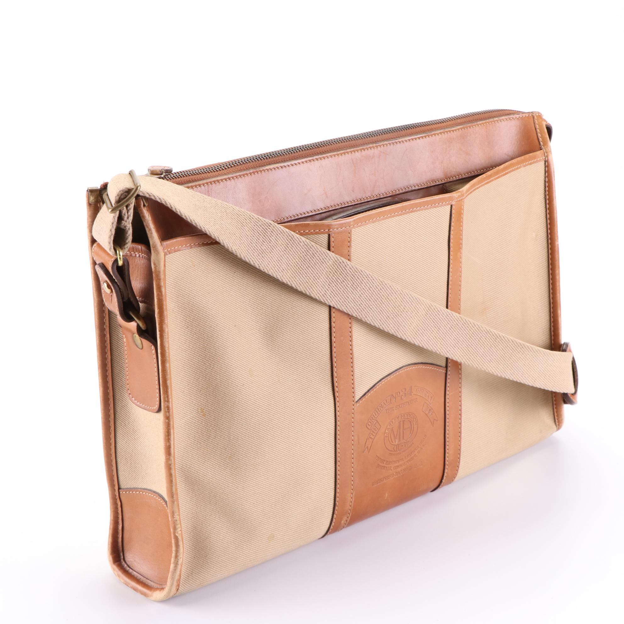 Ghurka by Marley Hodgson The Expediter Briefcase in Canvas and Leather