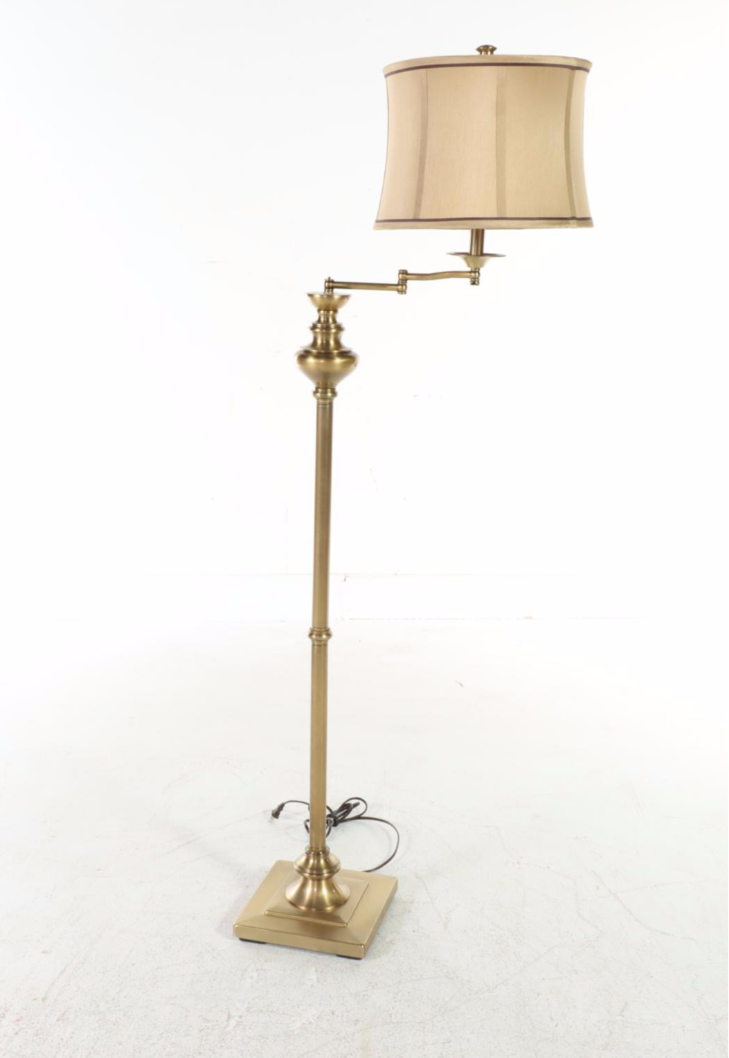 Satin Brass Finish Swing Arm Floor Lamp