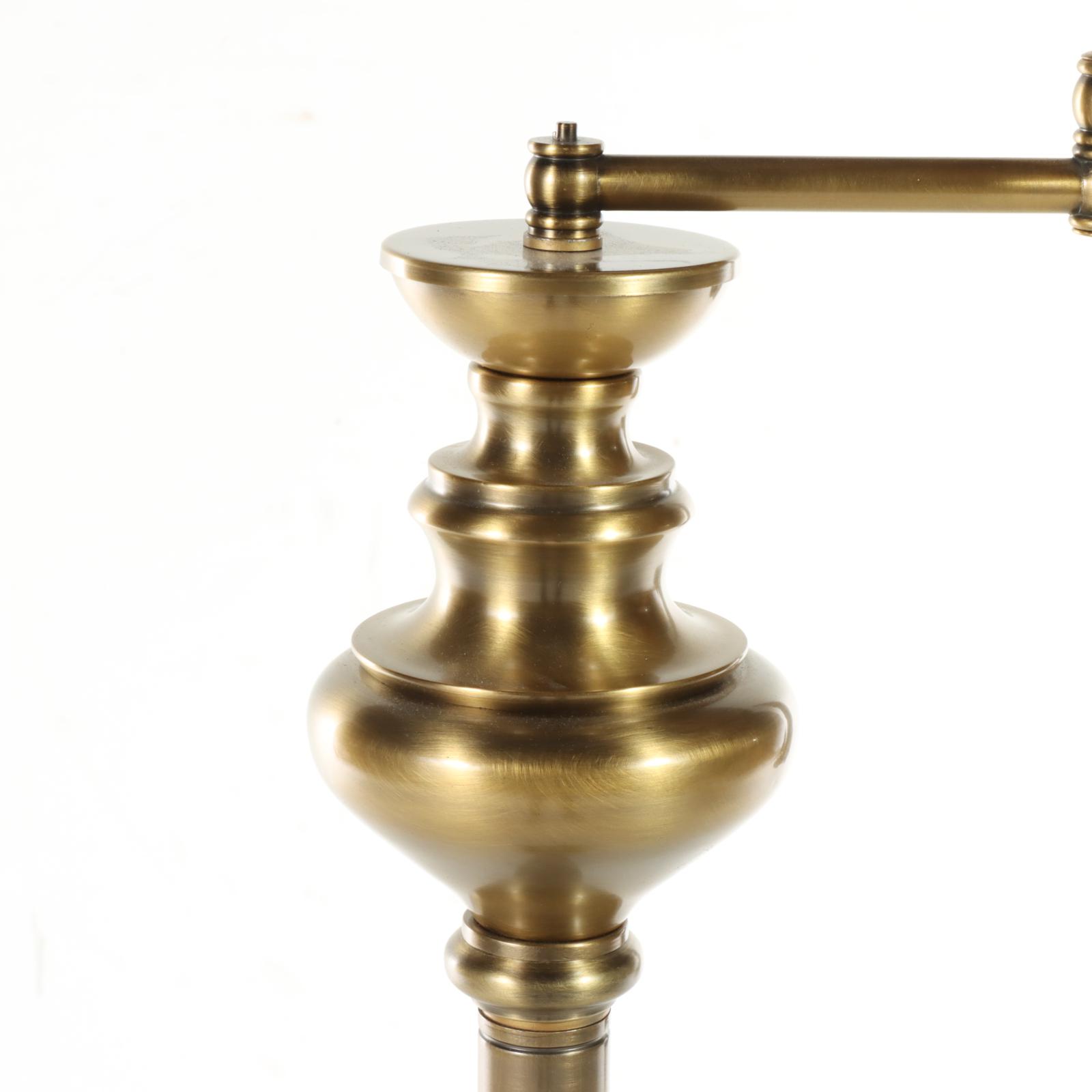 Satin Brass Finish Swing Arm Floor Lamp