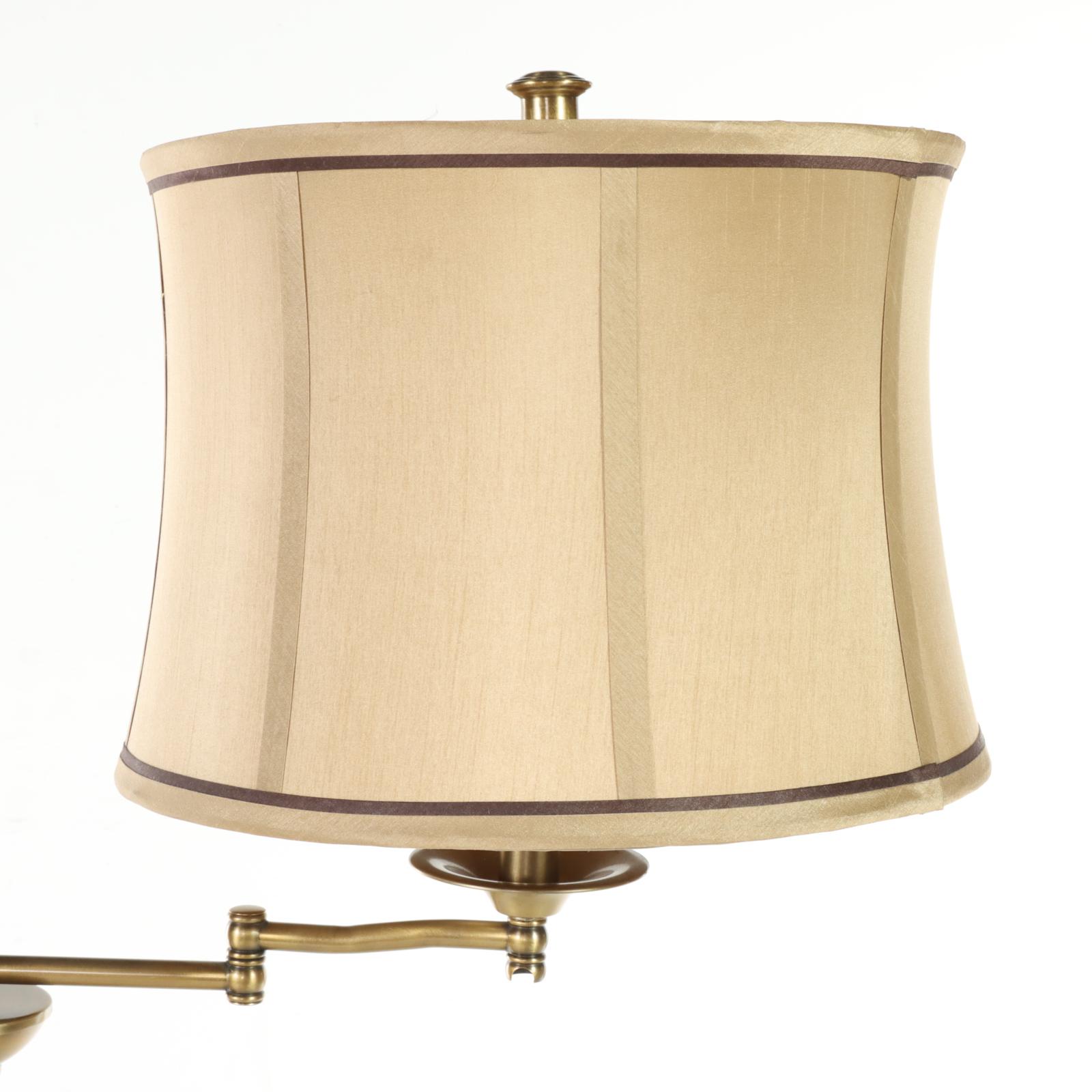 Satin Brass Finish Swing Arm Floor Lamp