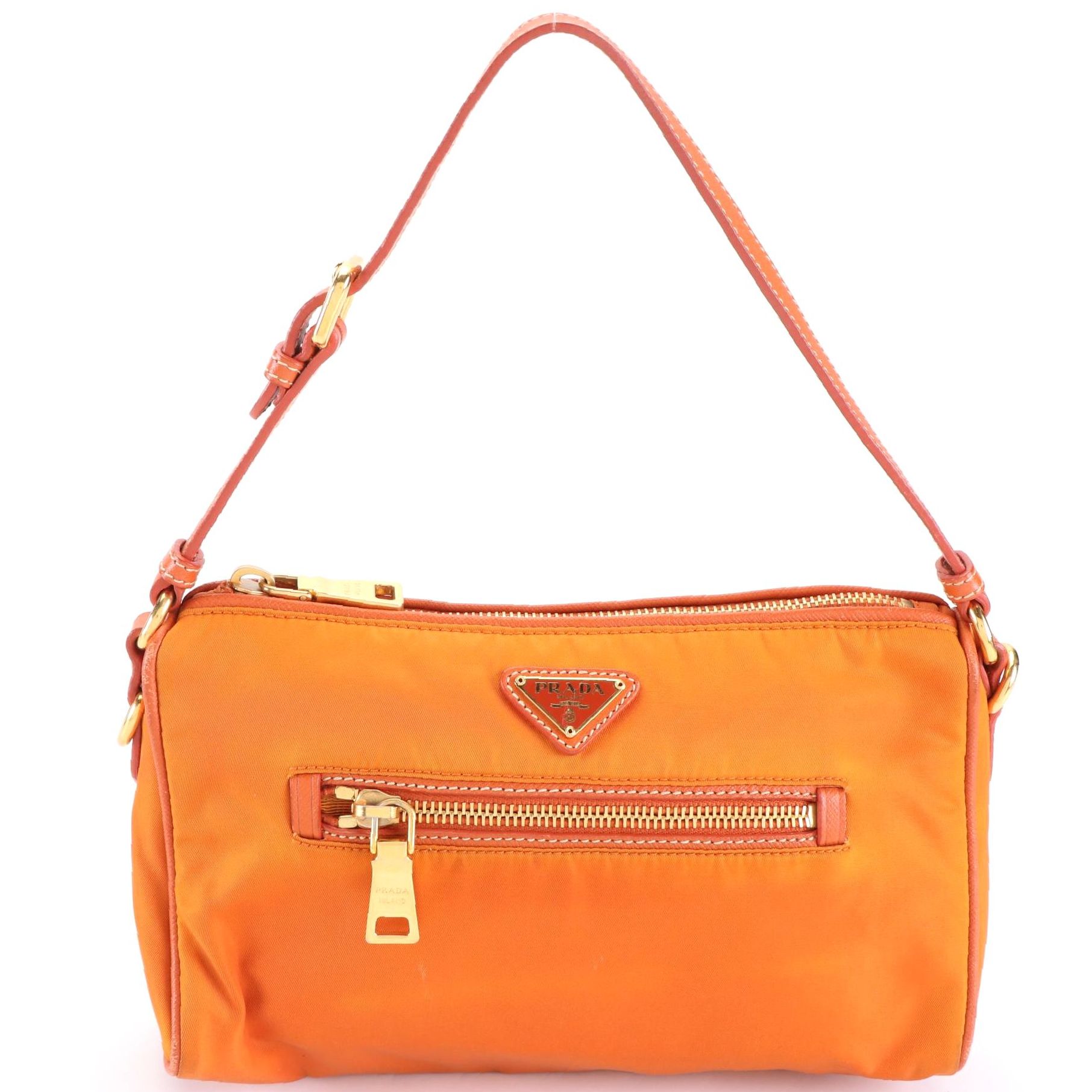 Prada Tessuto Nylon and Leather Baguette