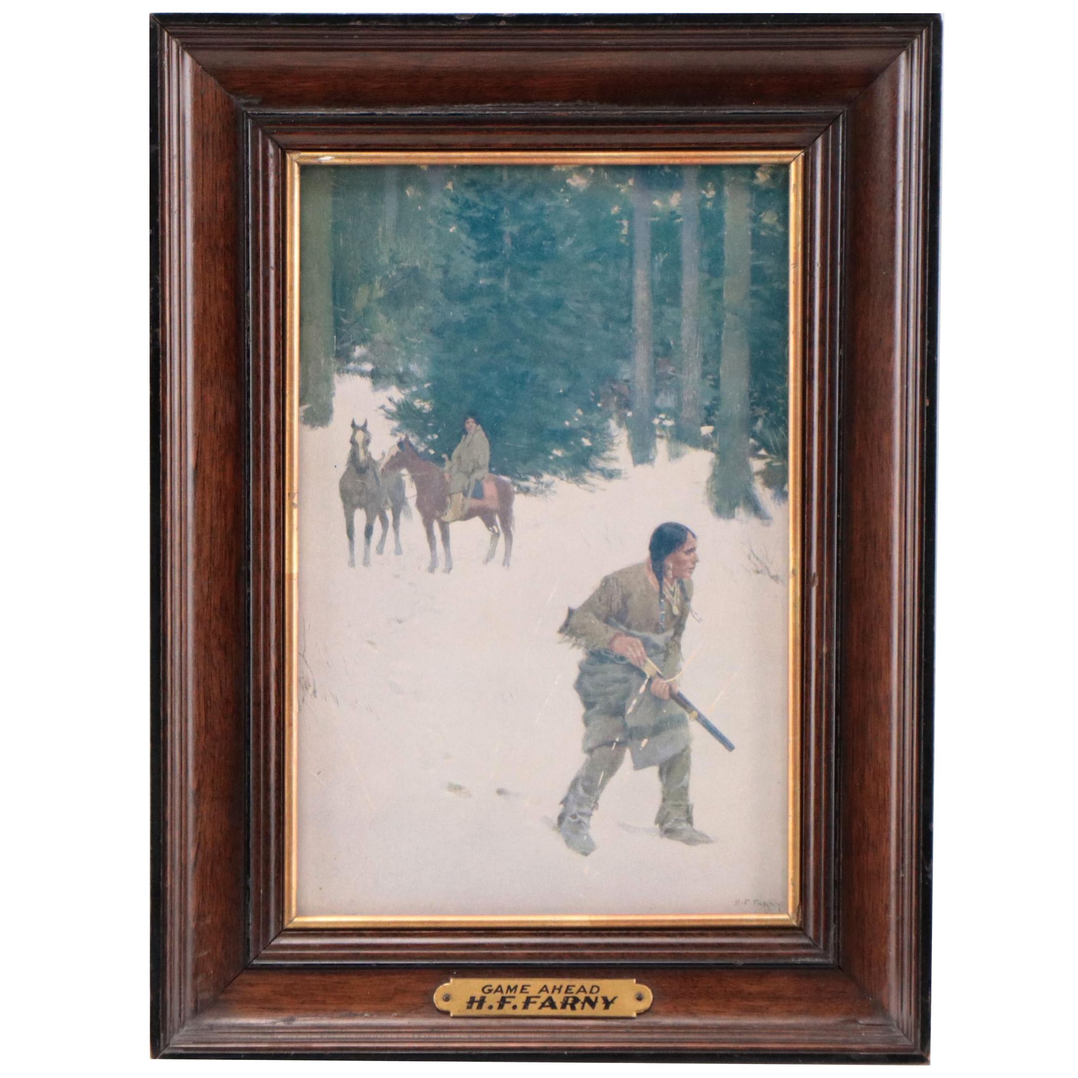 Offset Lithograph After Henry Farny "Game Ahead," Late 20th Century