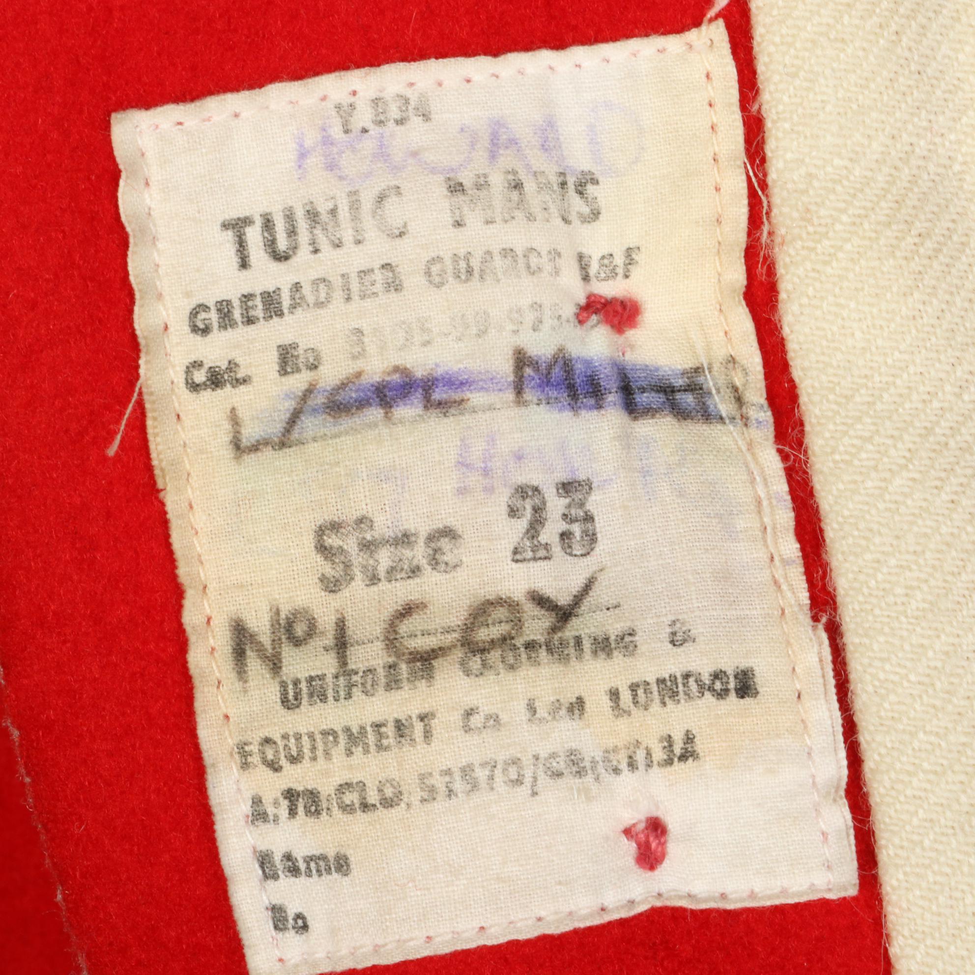 British Army Grenadier Guards Scarlet Dress Uniform Tunic Jacket, 1990s