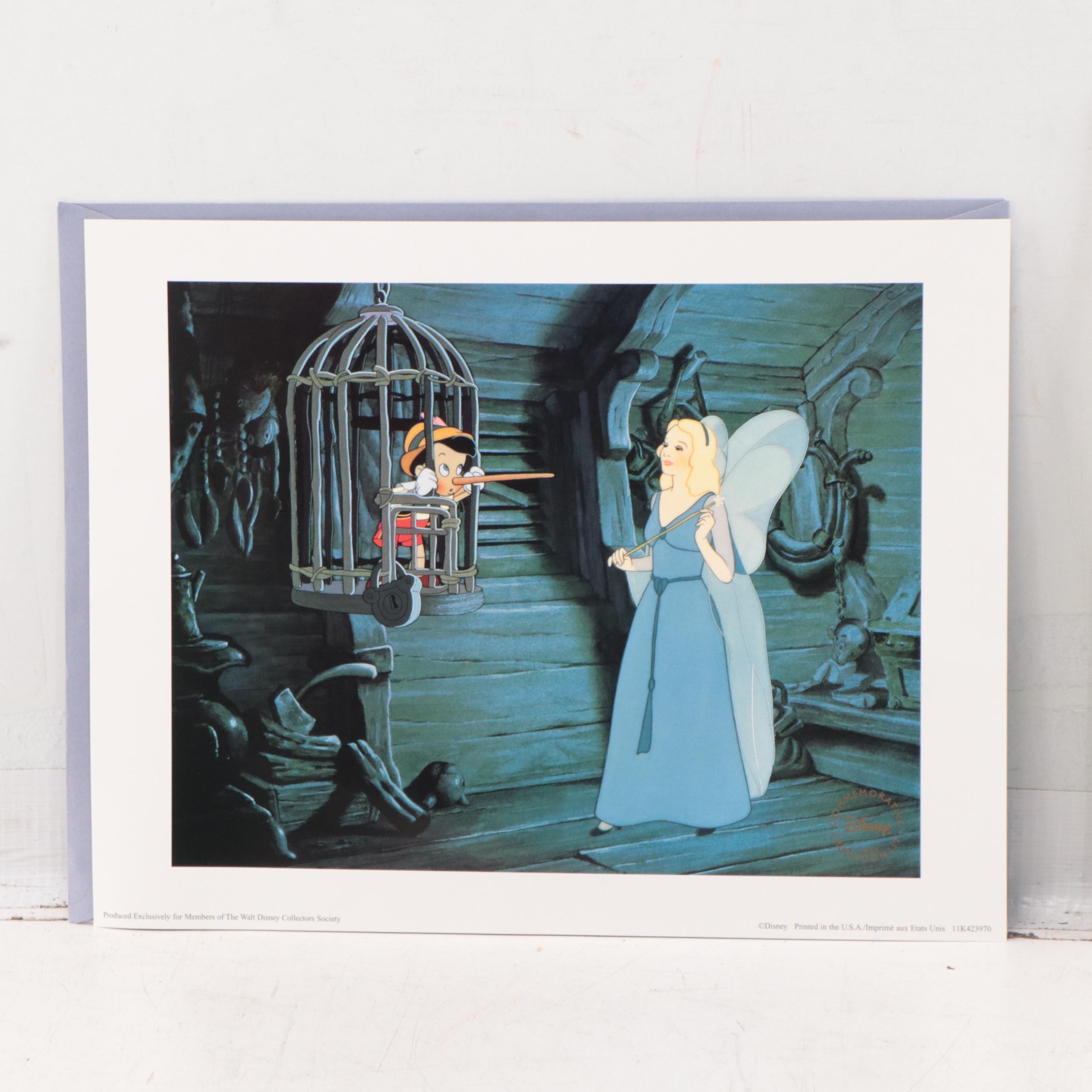 Disney Commemorative Offset Lithographs Including "Cinderella" and "Pinocchio"