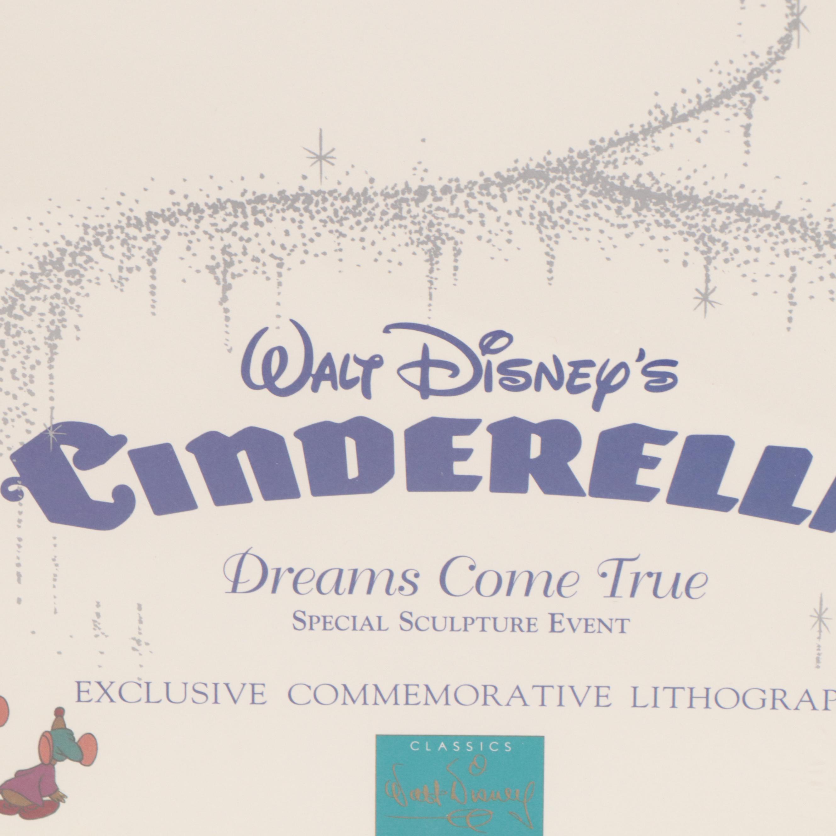Disney Commemorative Offset Lithographs Including "Cinderella" and "Pinocchio"