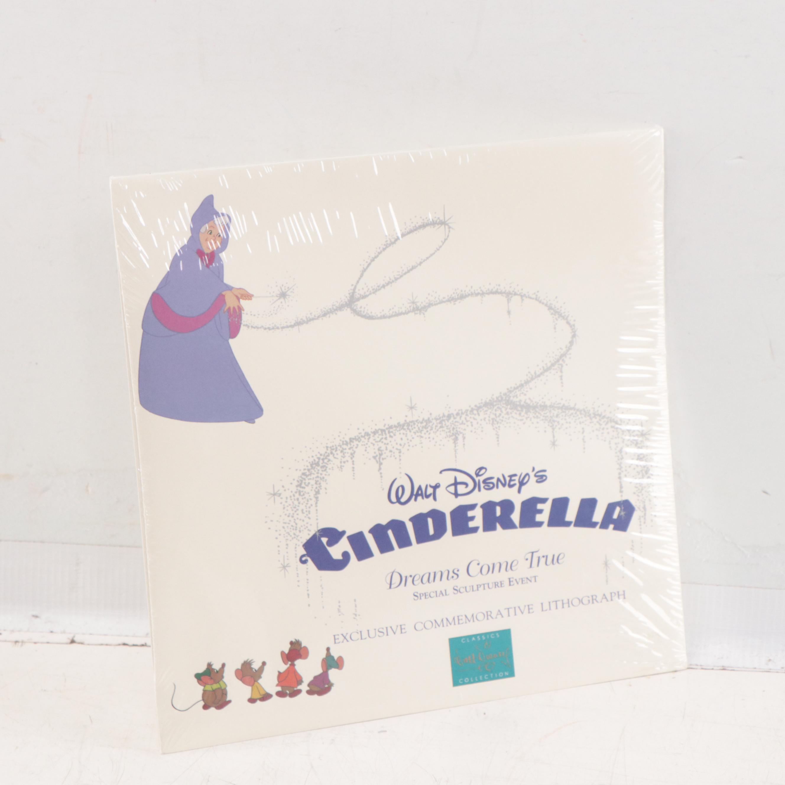 Disney Commemorative Offset Lithographs Including "Cinderella" and "Pinocchio"