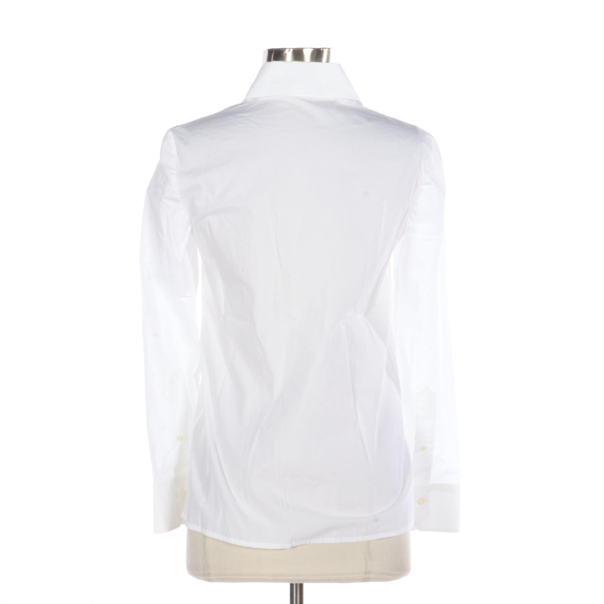 Prada Button-Up Ruffle Shirt