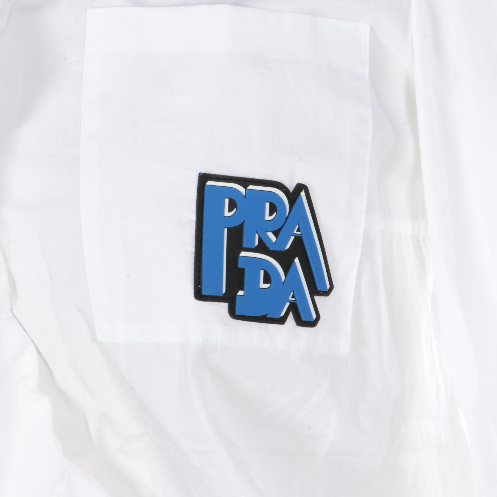 Prada Button-Up Ruffle Shirt