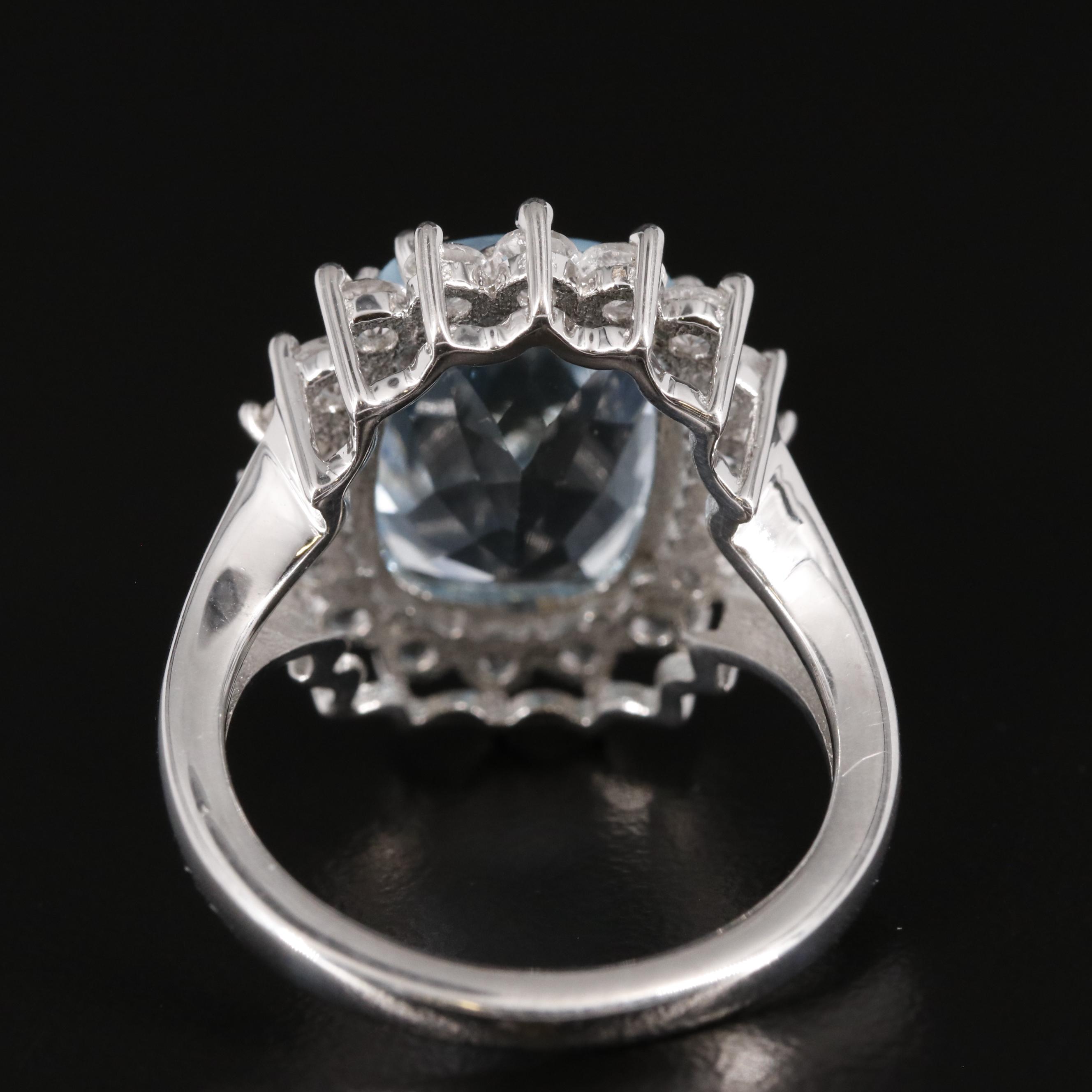 Sterling Blue and White Topaz Ring