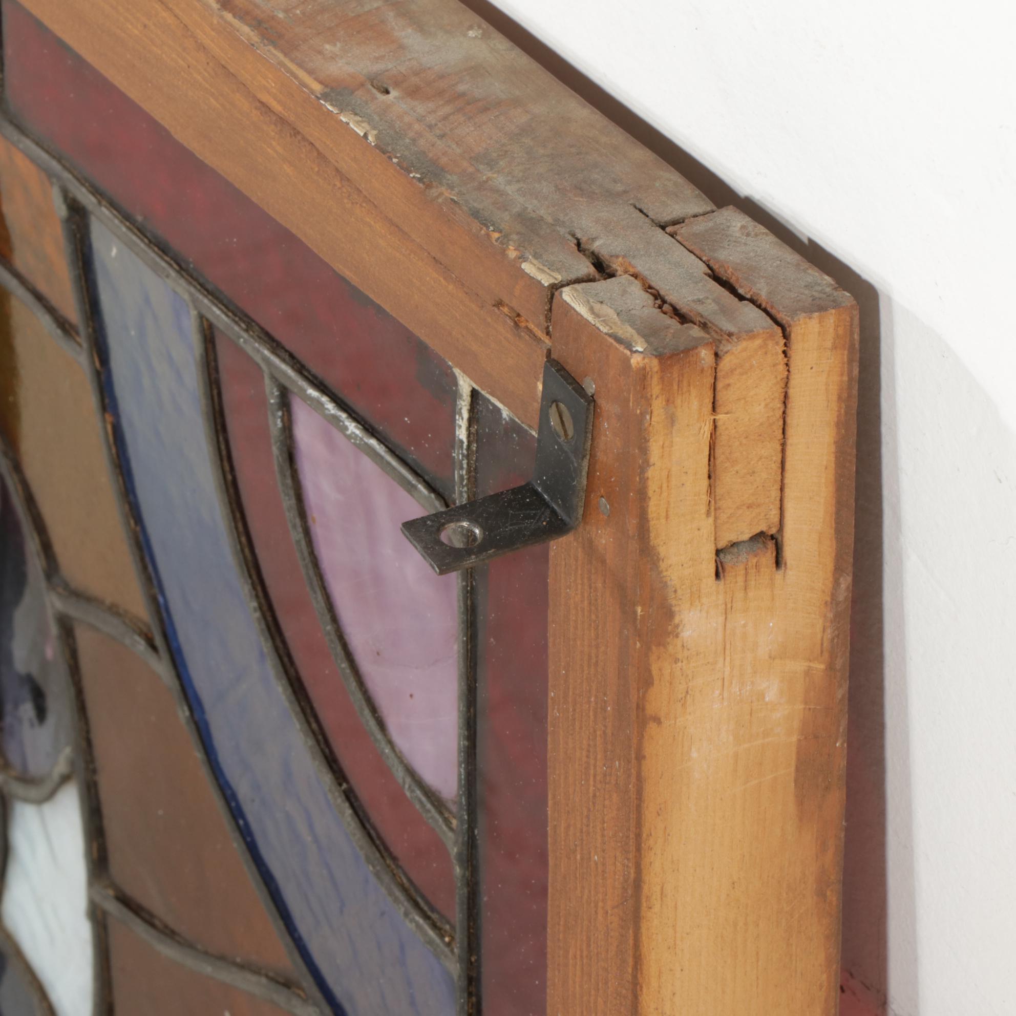 Art Nouveau Style Stained Glass Transom Window Panel