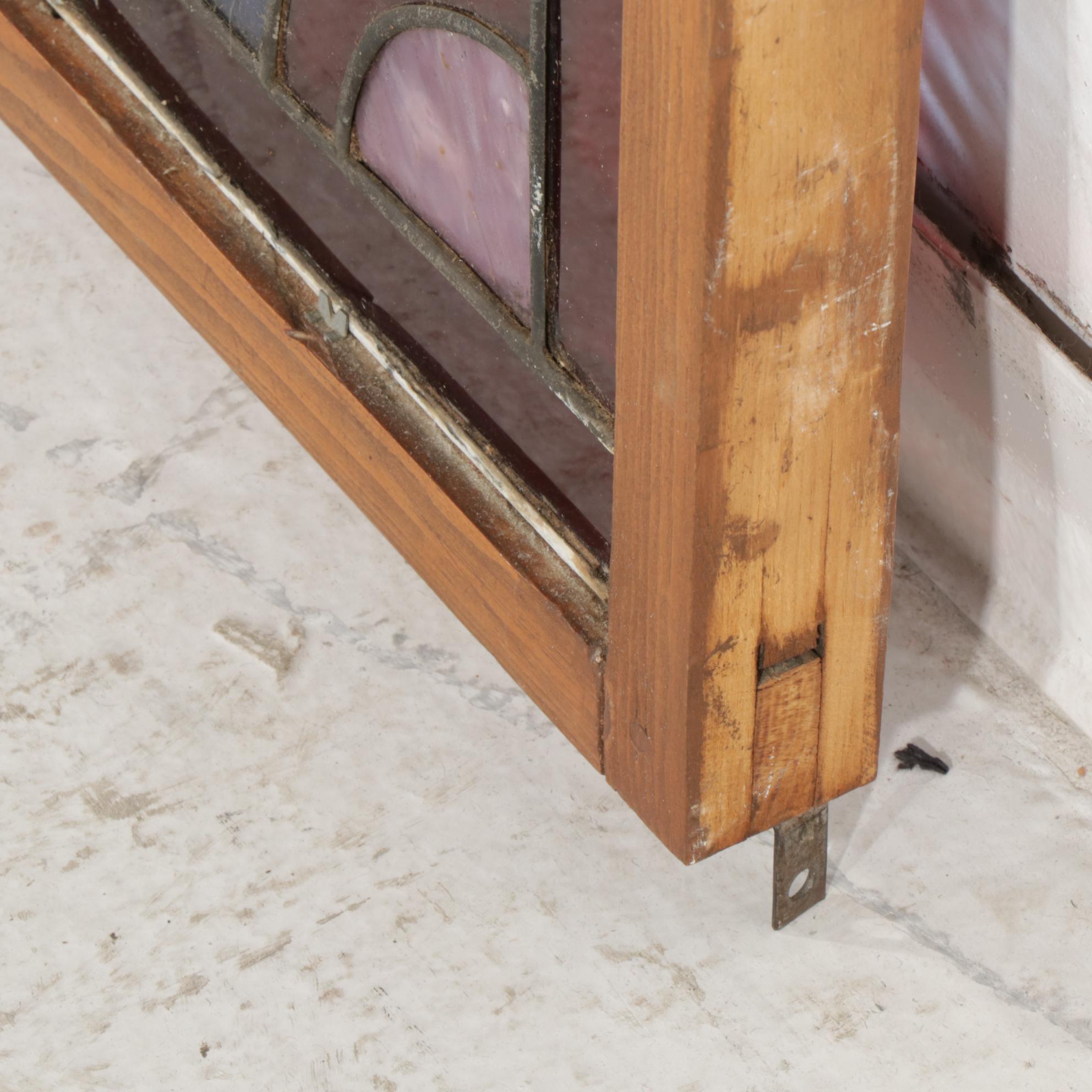 Art Nouveau Style Stained Glass Transom Window Panel