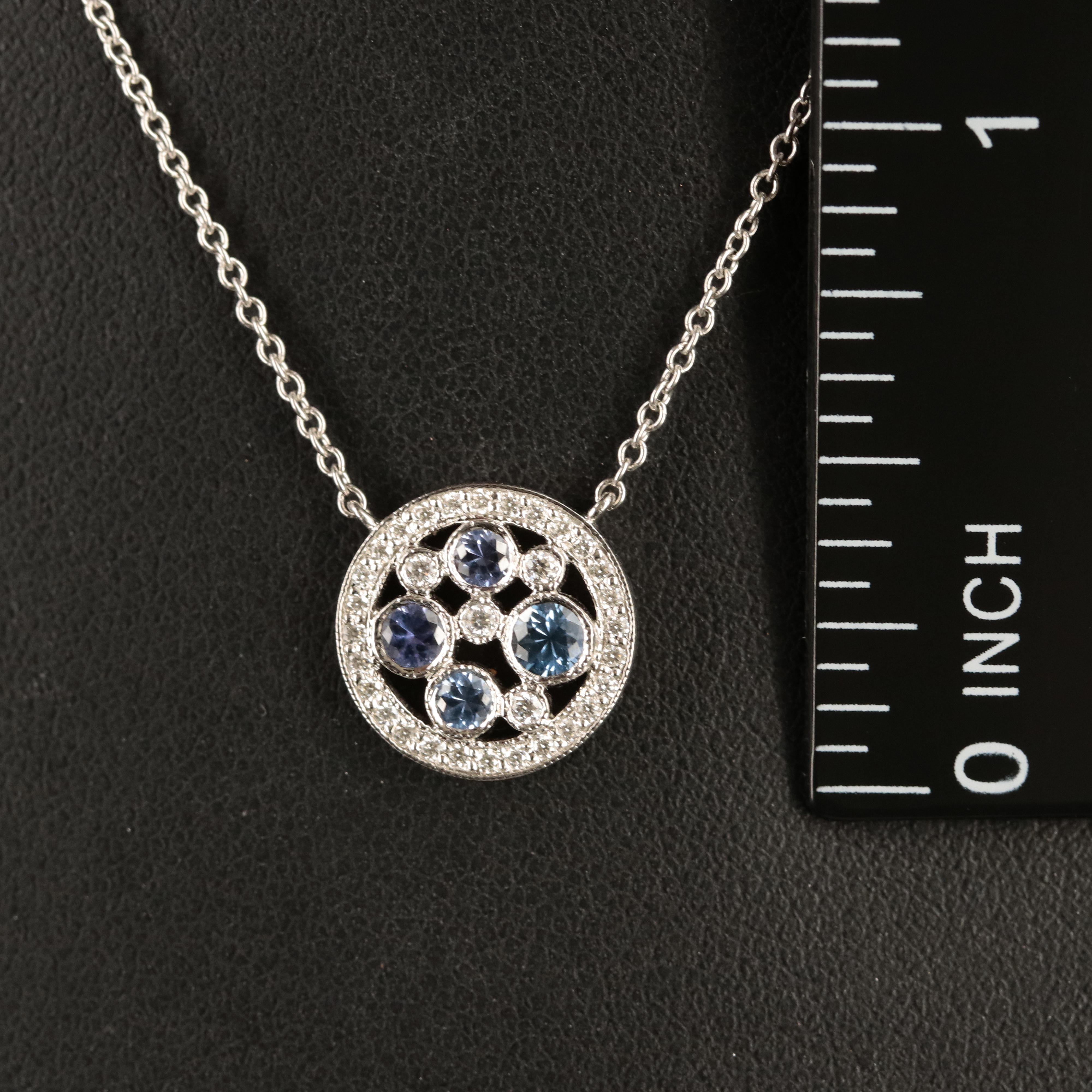 Tiffany & Co. "Cobblestone" Platinum Sapphire and Diamond Necklace