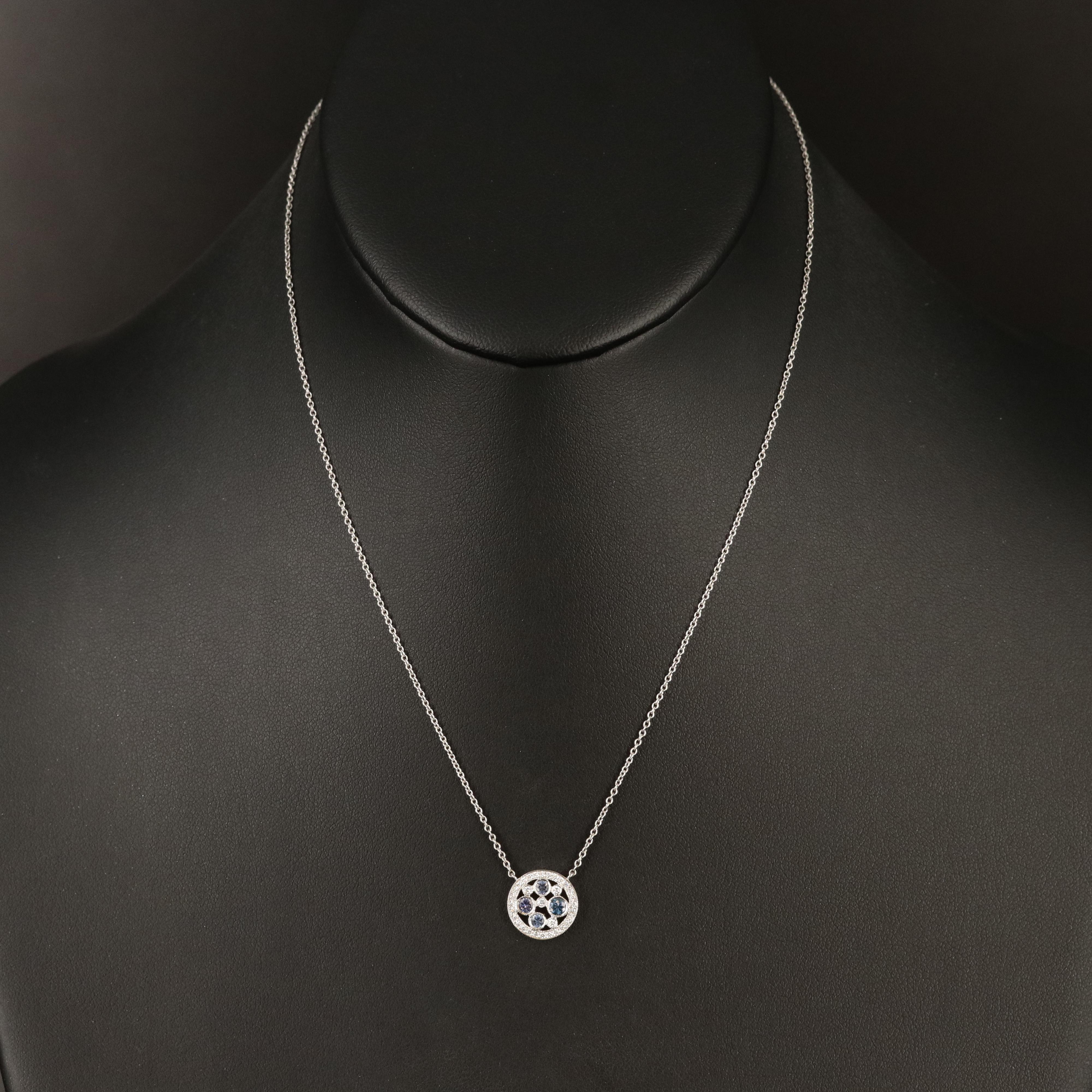 Tiffany & Co. "Cobblestone" Platinum Sapphire and Diamond Necklace