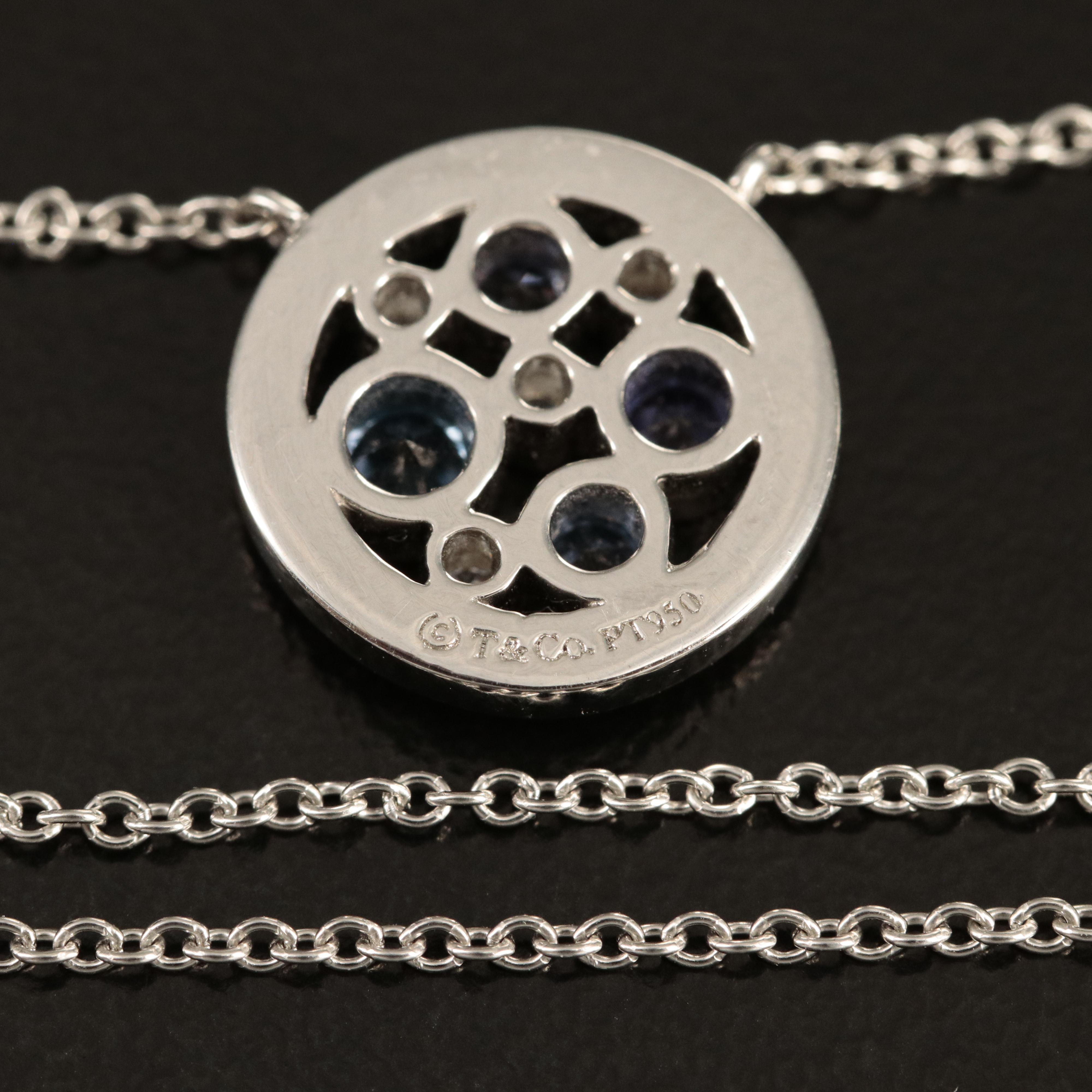Tiffany & Co. "Cobblestone" Platinum Sapphire and Diamond Necklace