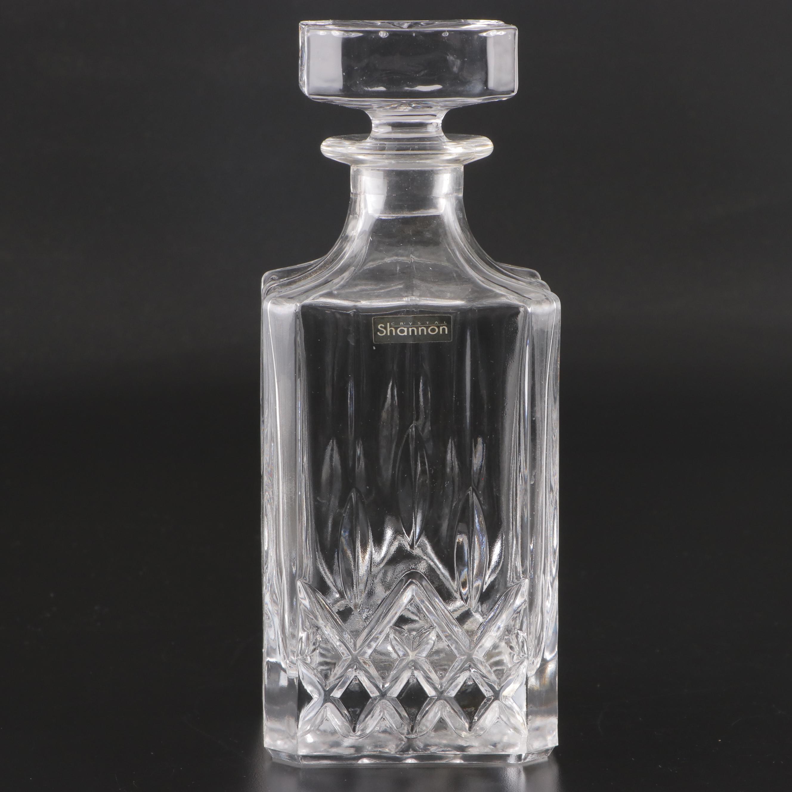 Shannon Crystal Decanter and Other Old Fashioned Glasses EBTH
