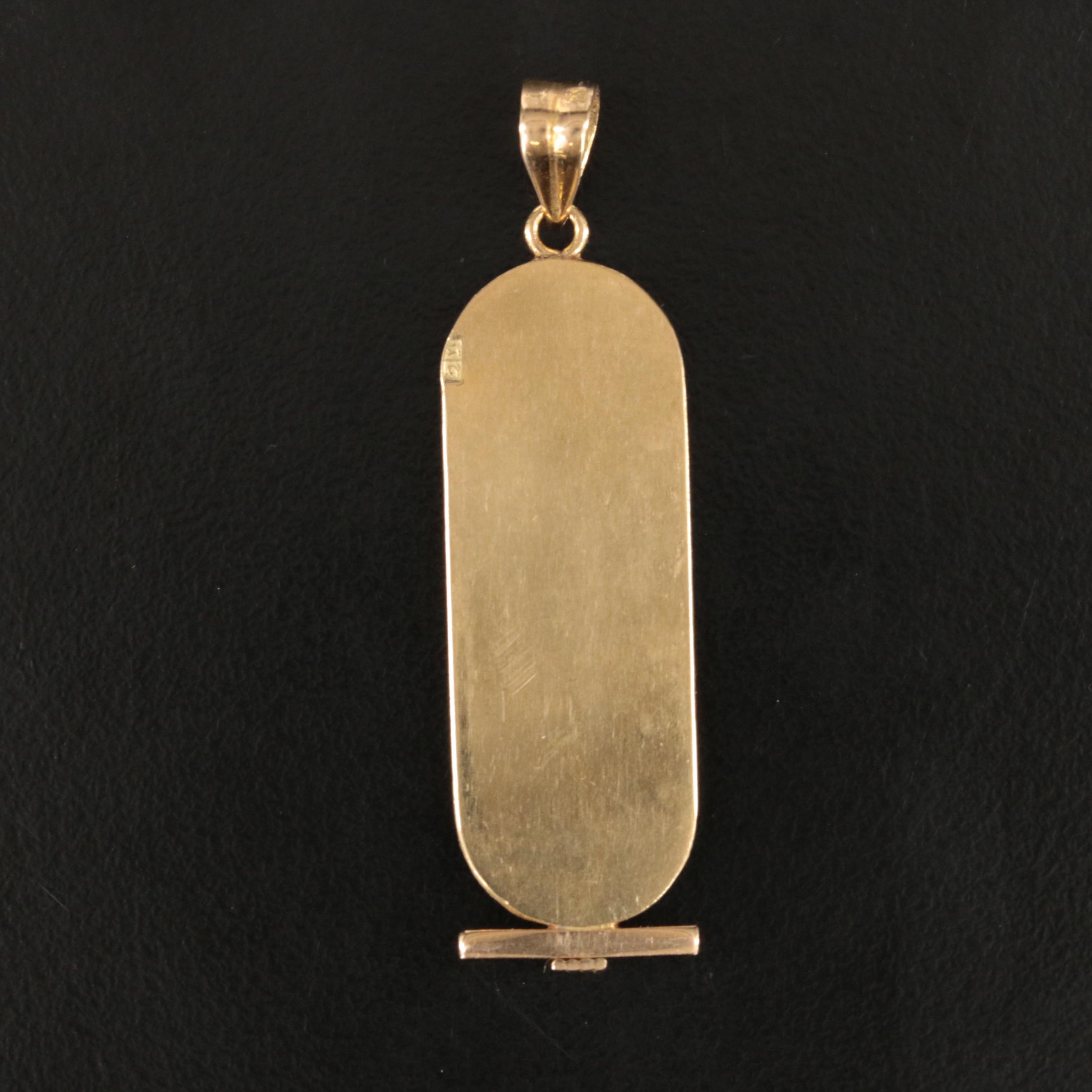 18K Egyptian Cartouche Pendant
